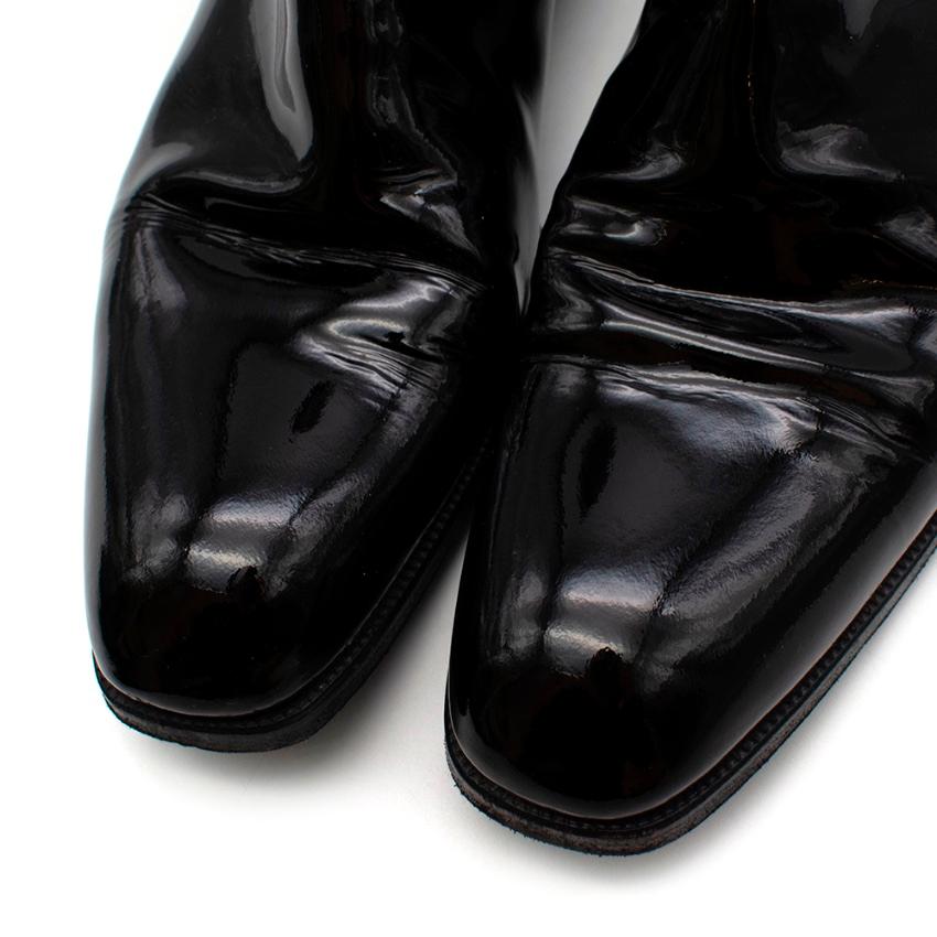 Women's or Men's Max Verre Black Patent Leather Boots - Size 9 For Sale