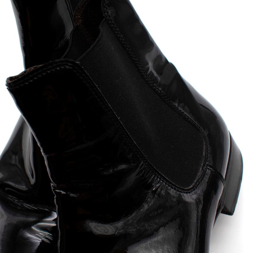 Max Verre Black Patent Leather Boots - Size 9 For Sale 1