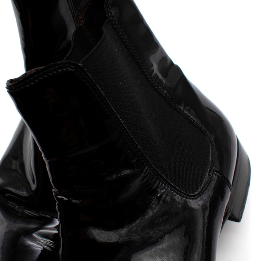 Max Verre Schwarze Lacklederstiefel - Größe 9 im Angebot 2