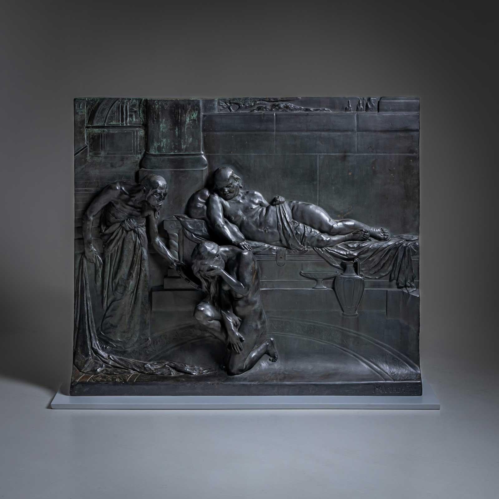 Bronze Relief by Max Wach-Wacheneck (*1871 Berlin), cast by Noack Berlin, 1909 For Sale 1