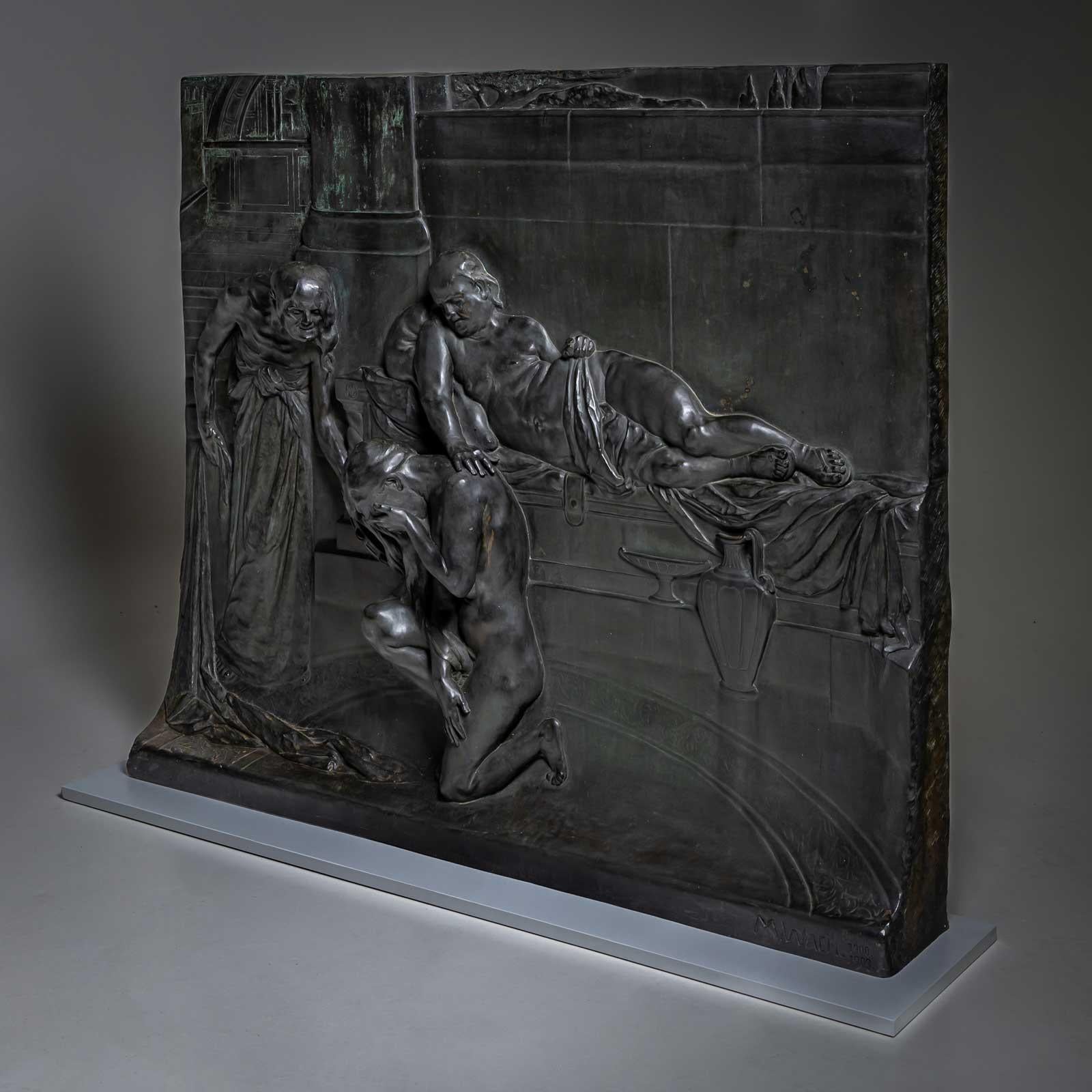 Bronze Relief by Max Wach-Wacheneck (*1871 Berlin), cast by Noack Berlin, 1909 For Sale 2