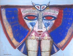 Sin título - Pintura surrealista única sobre papel/cartón - Max Walter Svanberg, 1957