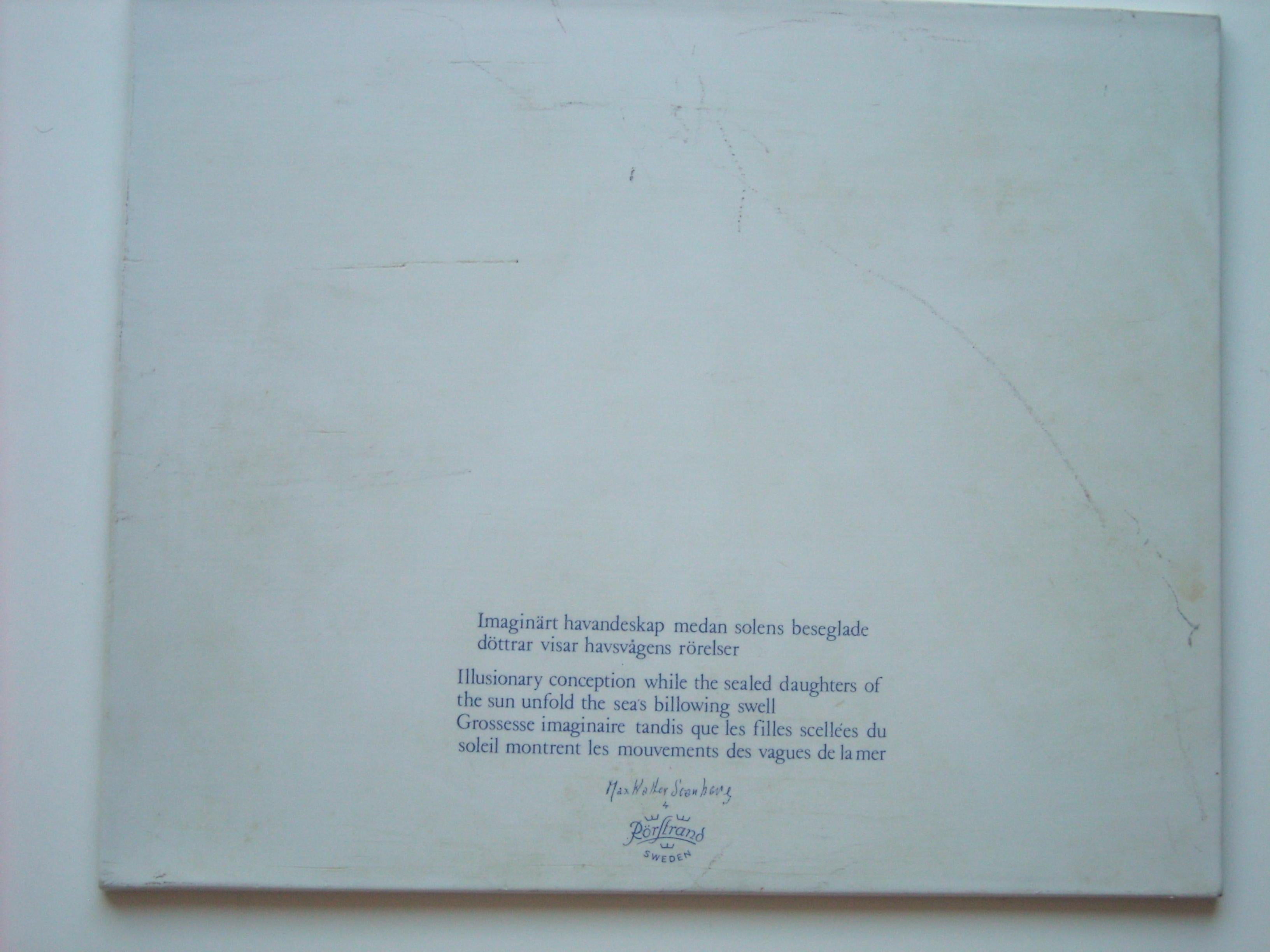 Suédois Carreau de céramique peint de Max Walter Svanberg, pour Rorstrand, signé et titré au dos en vente