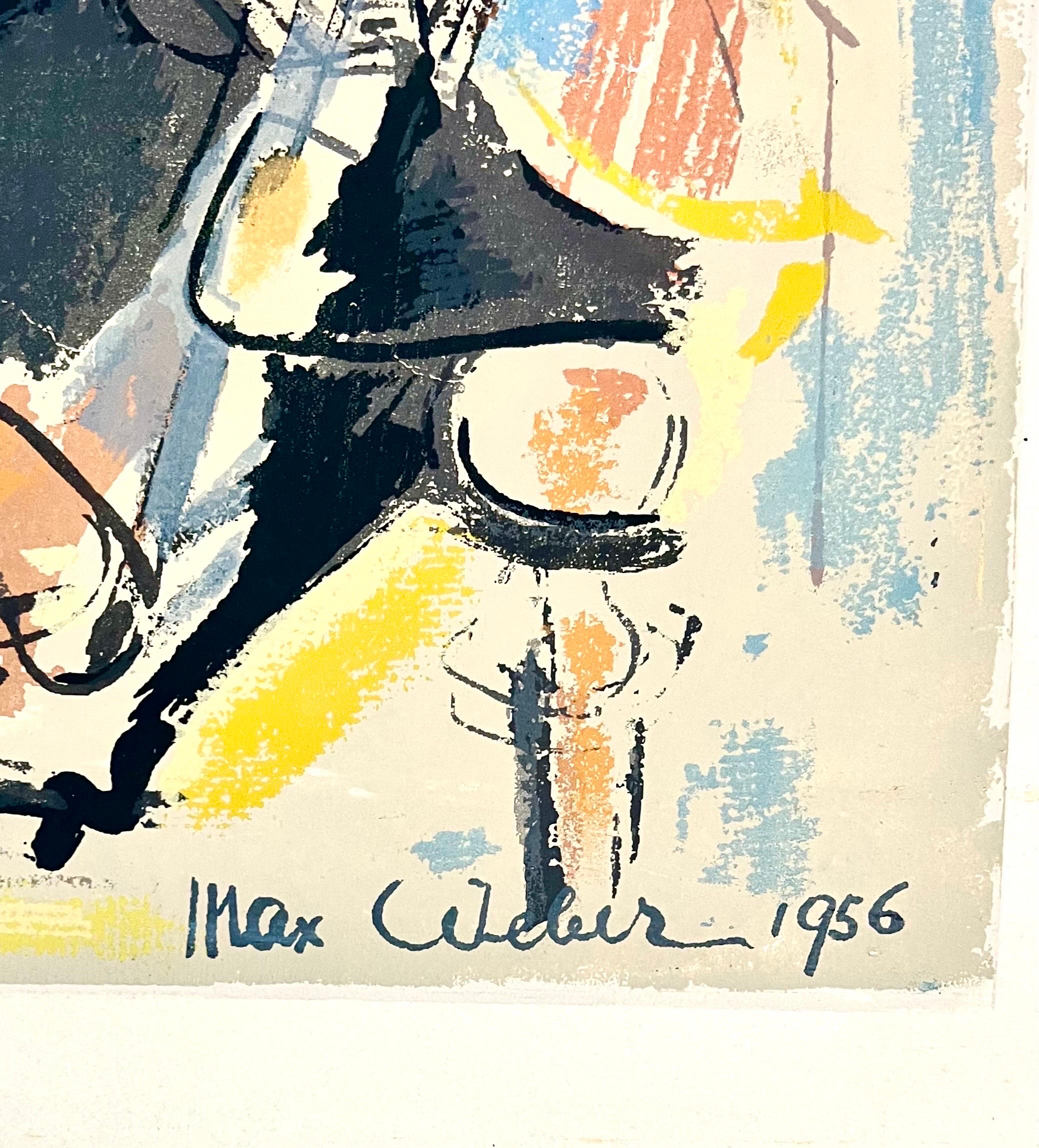 Kubistische Lithographie der amerikanischen Moderne, Siebdruck „Reclining Woman“ Max Weber im Angebot 5