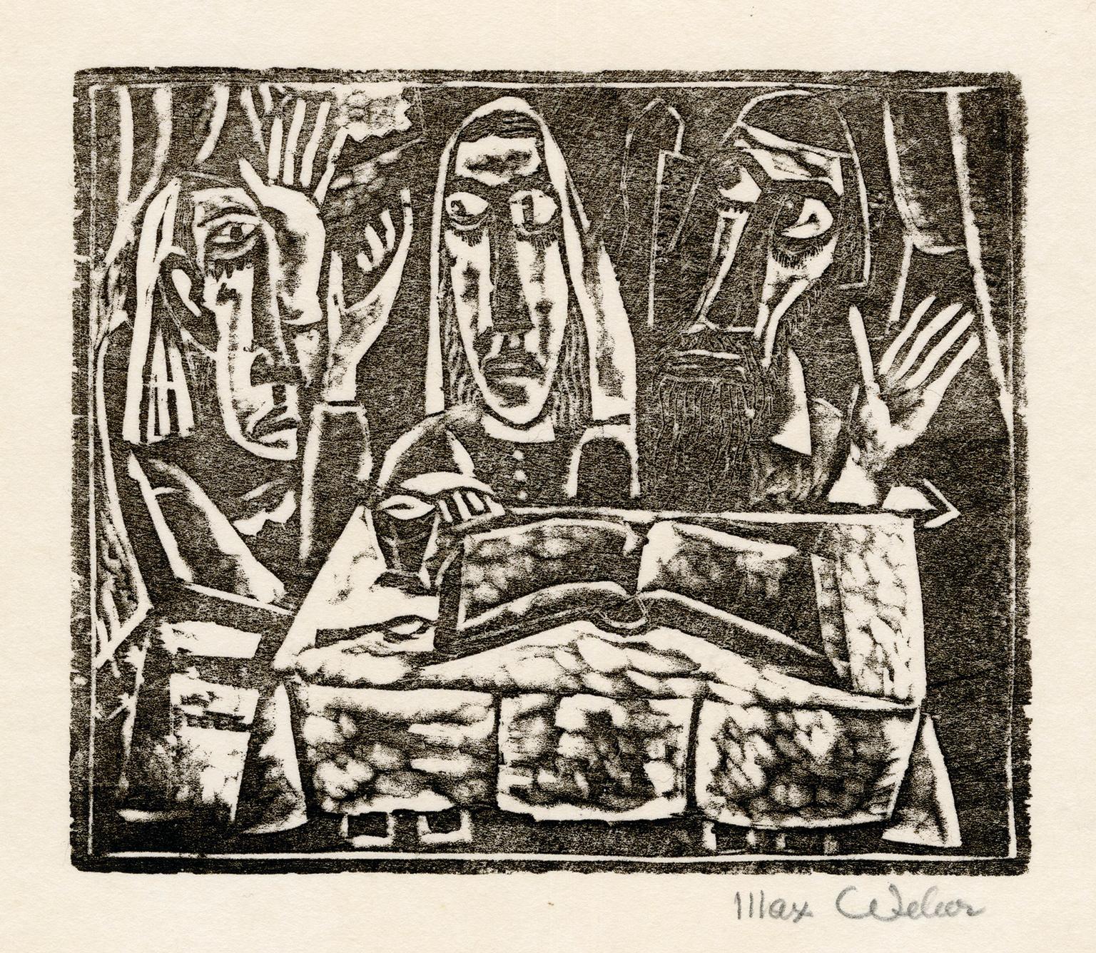 Max Weber Figurative Print - 'Feast of Passover' — American Expressionism