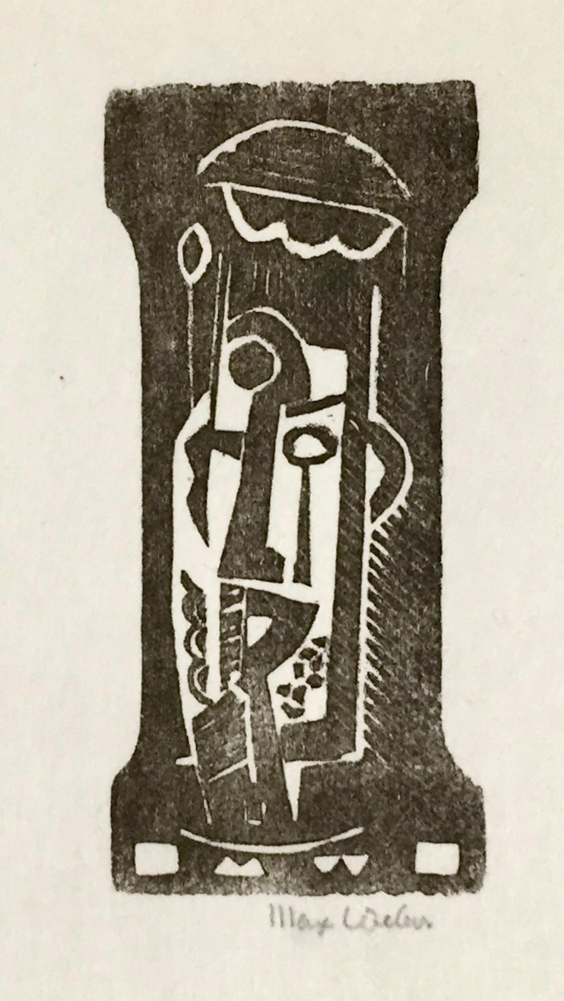 One of America's great modernist innovators, Max Weber carved Figure, 1919-20, on the end piece of a wooden cigar box. This Cubist image is composed of a head and maybe even a cap. 
It is always great to have work from the first decades of the