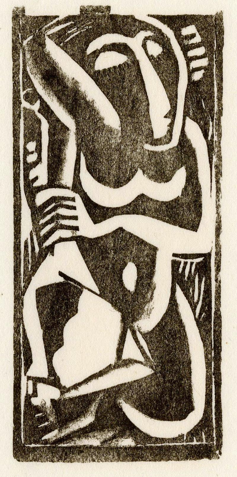 Max Weber Figurative Print - Nude with Upraised Arms