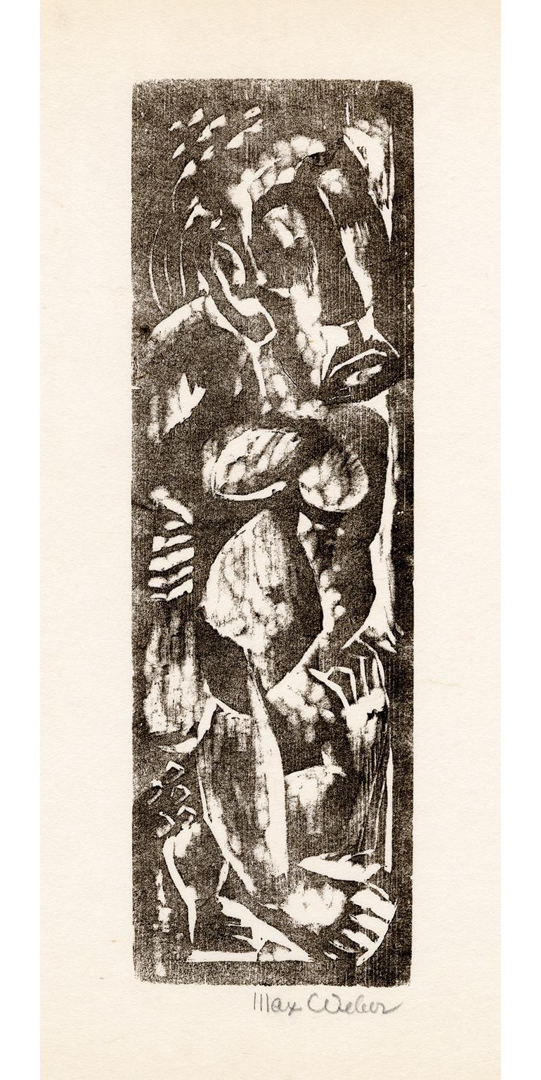 Max Weber Figurative Print - Primitive Figure — American Expressionism