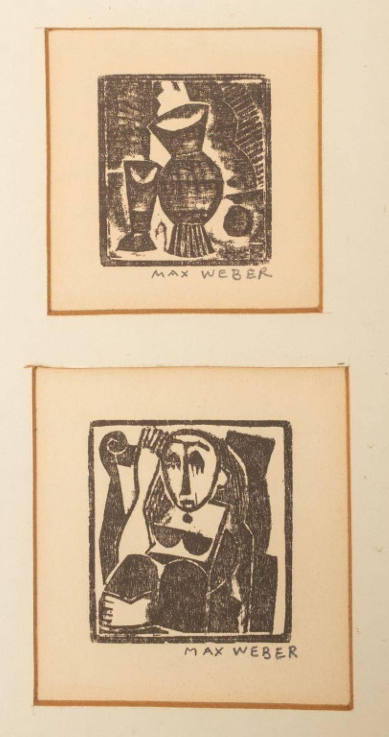 Max Weber (American, born Russia, 1881-1961), Still Life and Figural Portrait, woodblock prints on paper, signed lower right in pencil, housed in a wood frame. Provenance: Property from a Kings Point, NY collection.

Dimensions: Image: 3