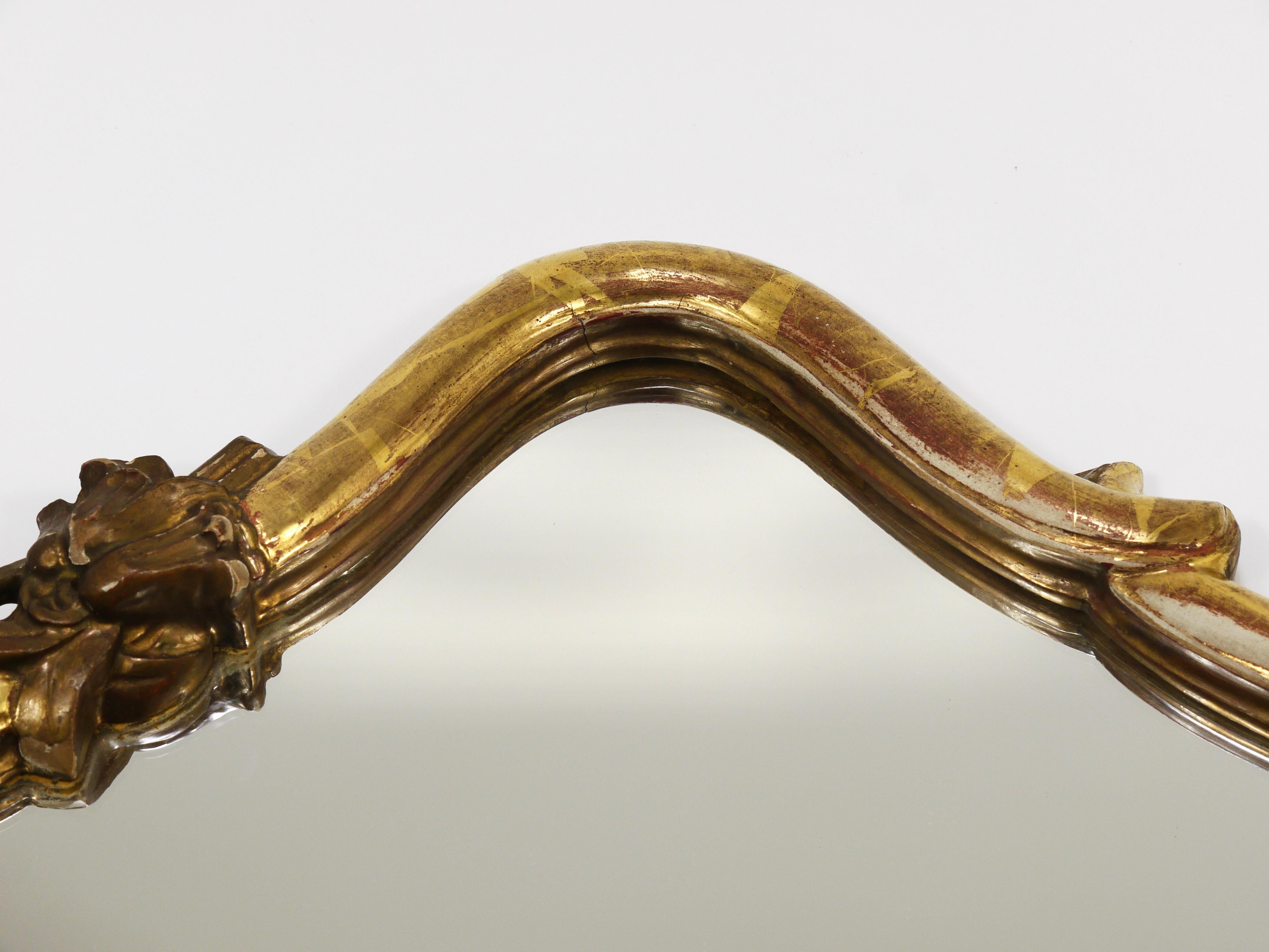 Max Welz Vienna Art Nouveau Handcarved Giltwood Wall Mirror, Austria, 1930s For Sale 8