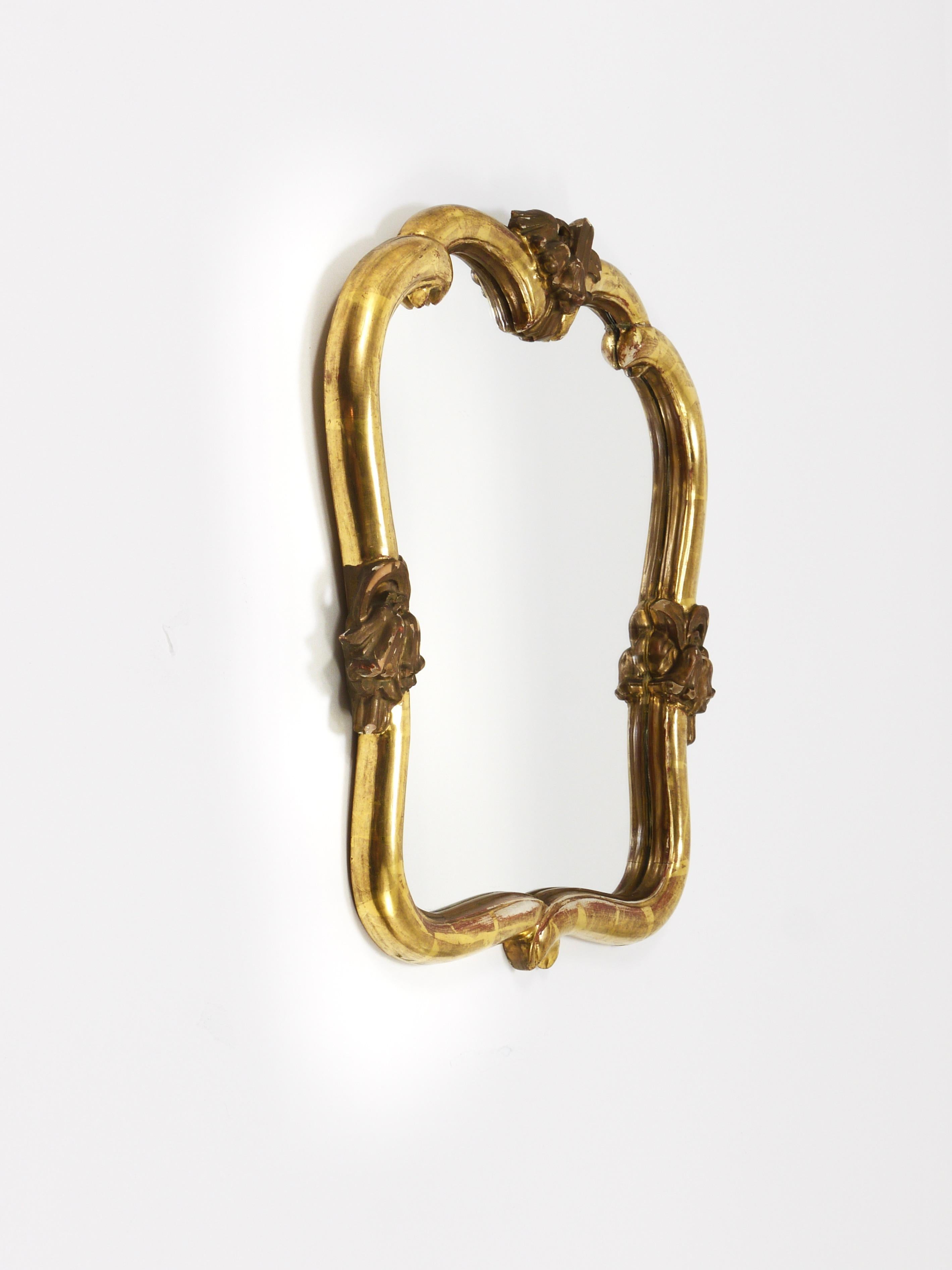 Austrian Max Welz Vienna Art Nouveau Handcarved Giltwood Wall Mirror, Austria, 1930s For Sale