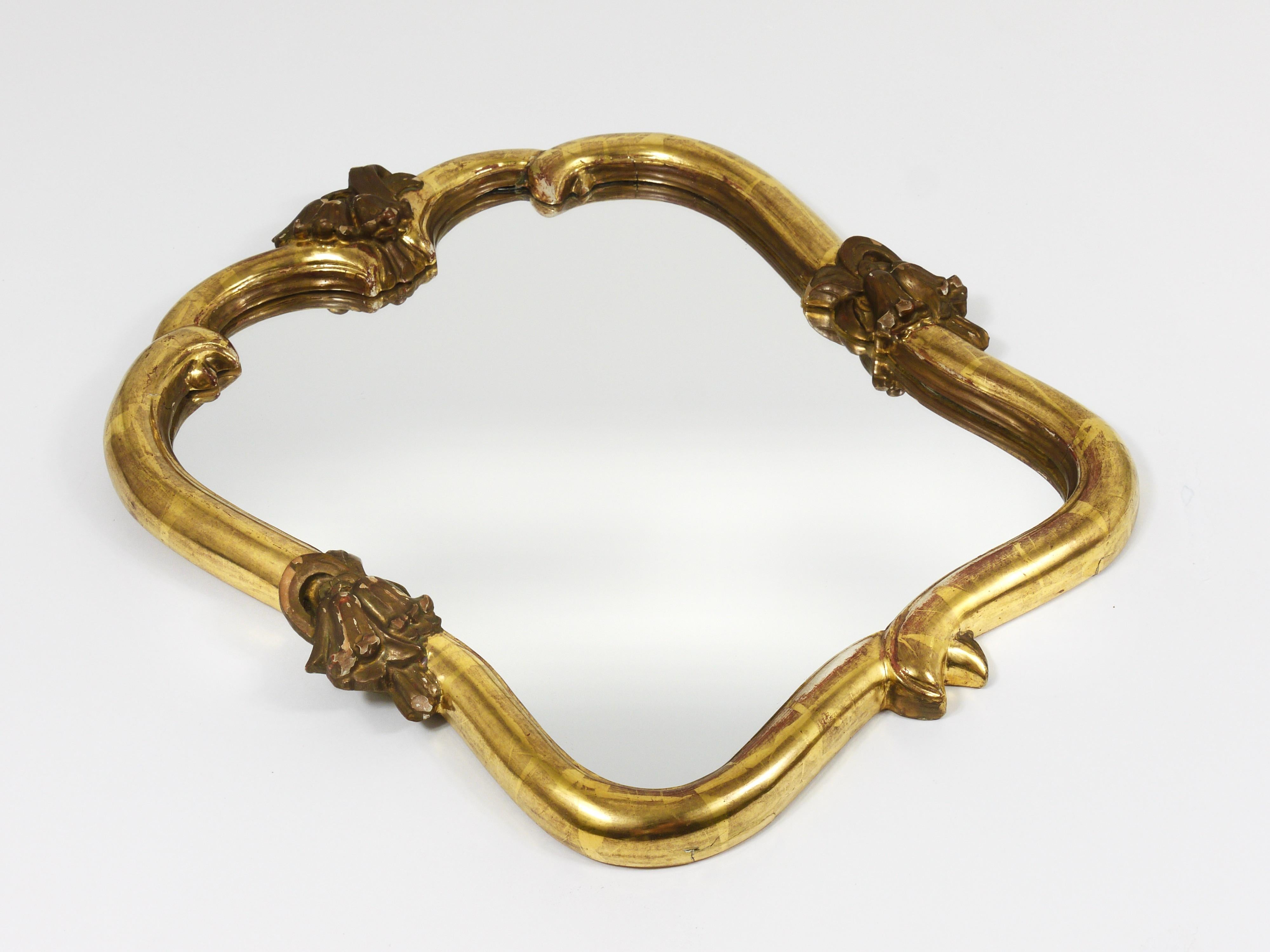 Wood Max Welz Vienna Art Nouveau Handcarved Giltwood Wall Mirror, Austria, 1930s For Sale