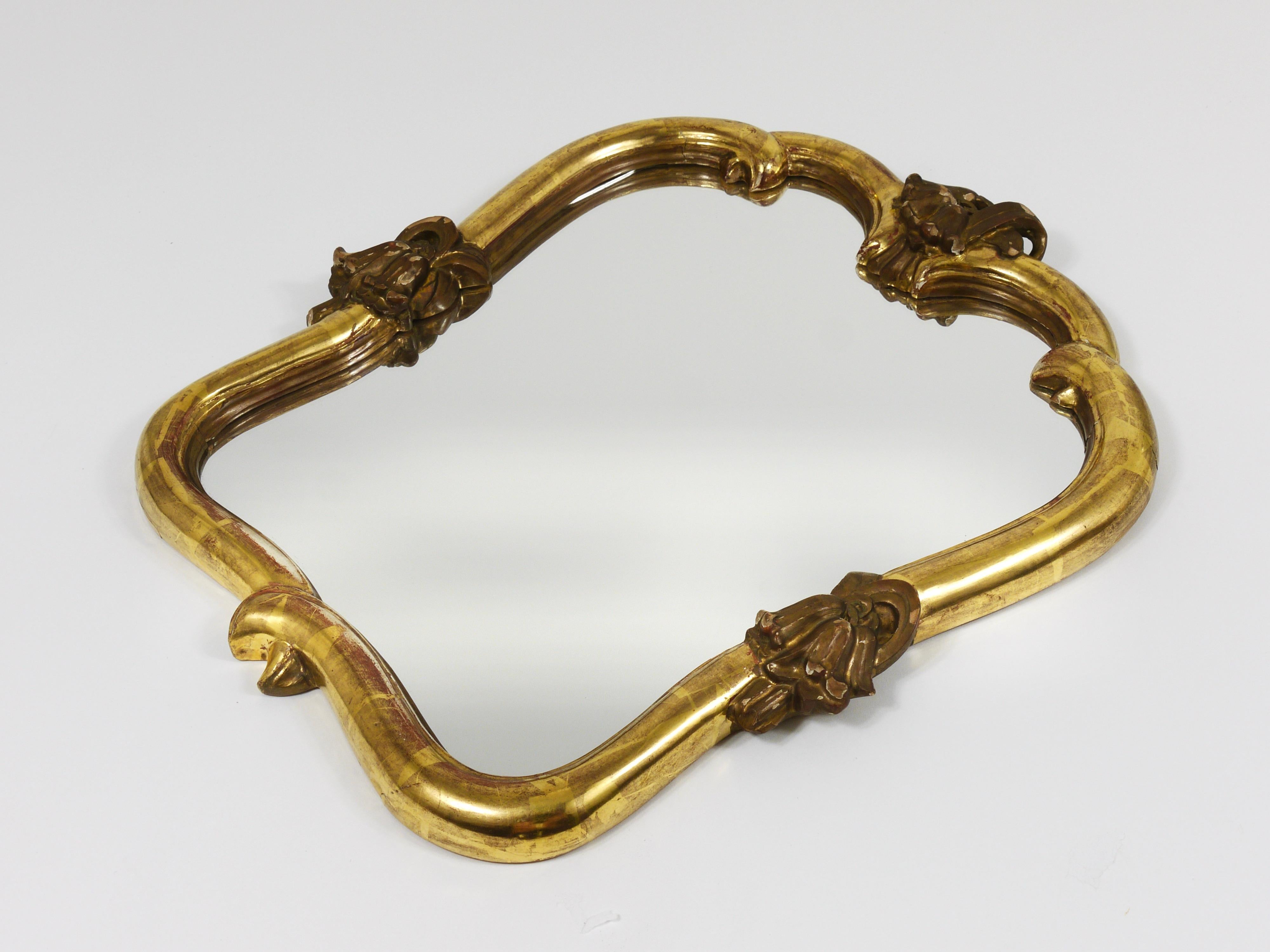 Max Welz Vienna Art Nouveau Handcarved Giltwood Wall Mirror, Austria, 1930s For Sale 1