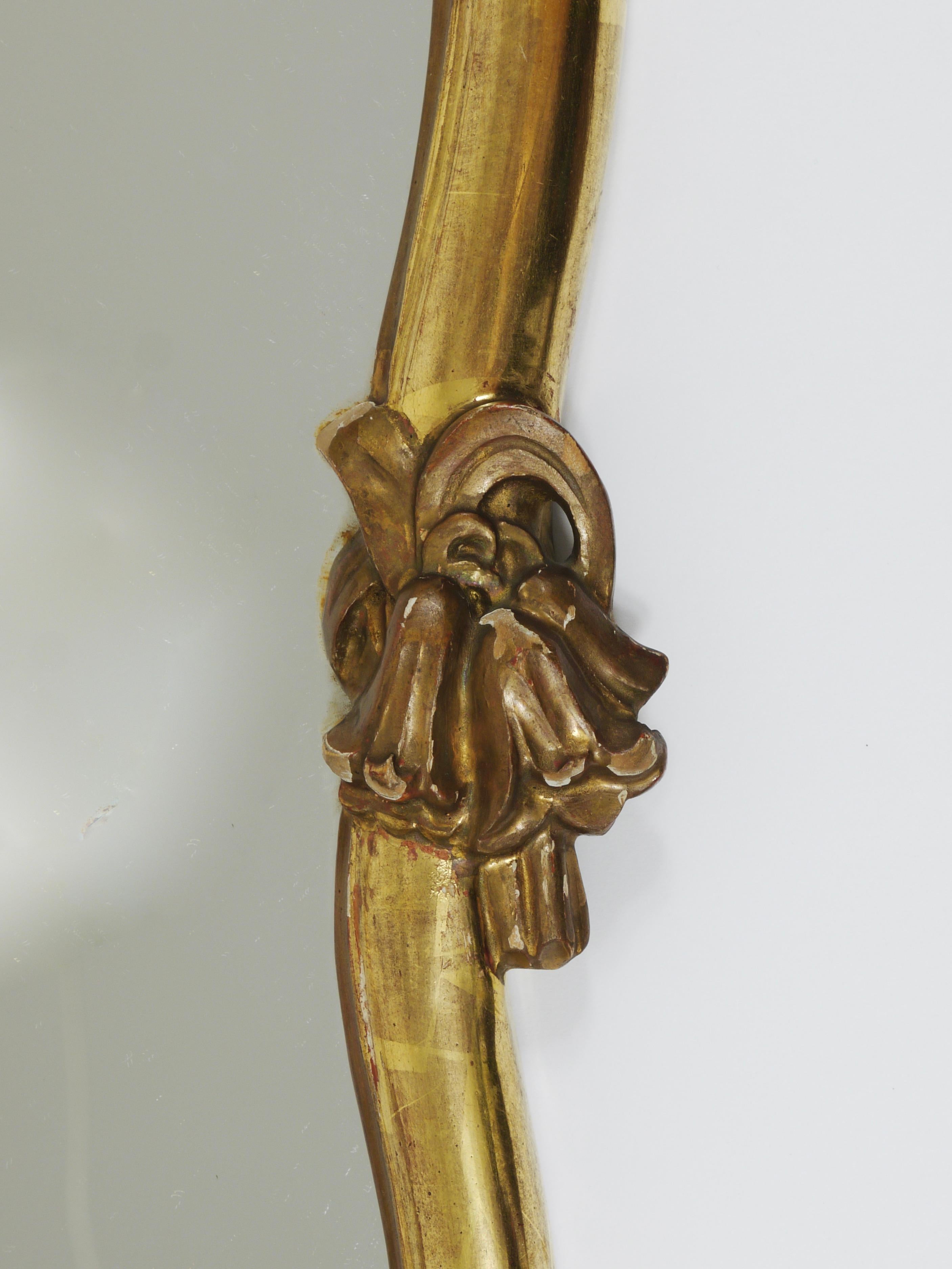 Max Welz Vienna Art Nouveau Handcarved Giltwood Wall Mirror, Austria, 1930s For Sale 2