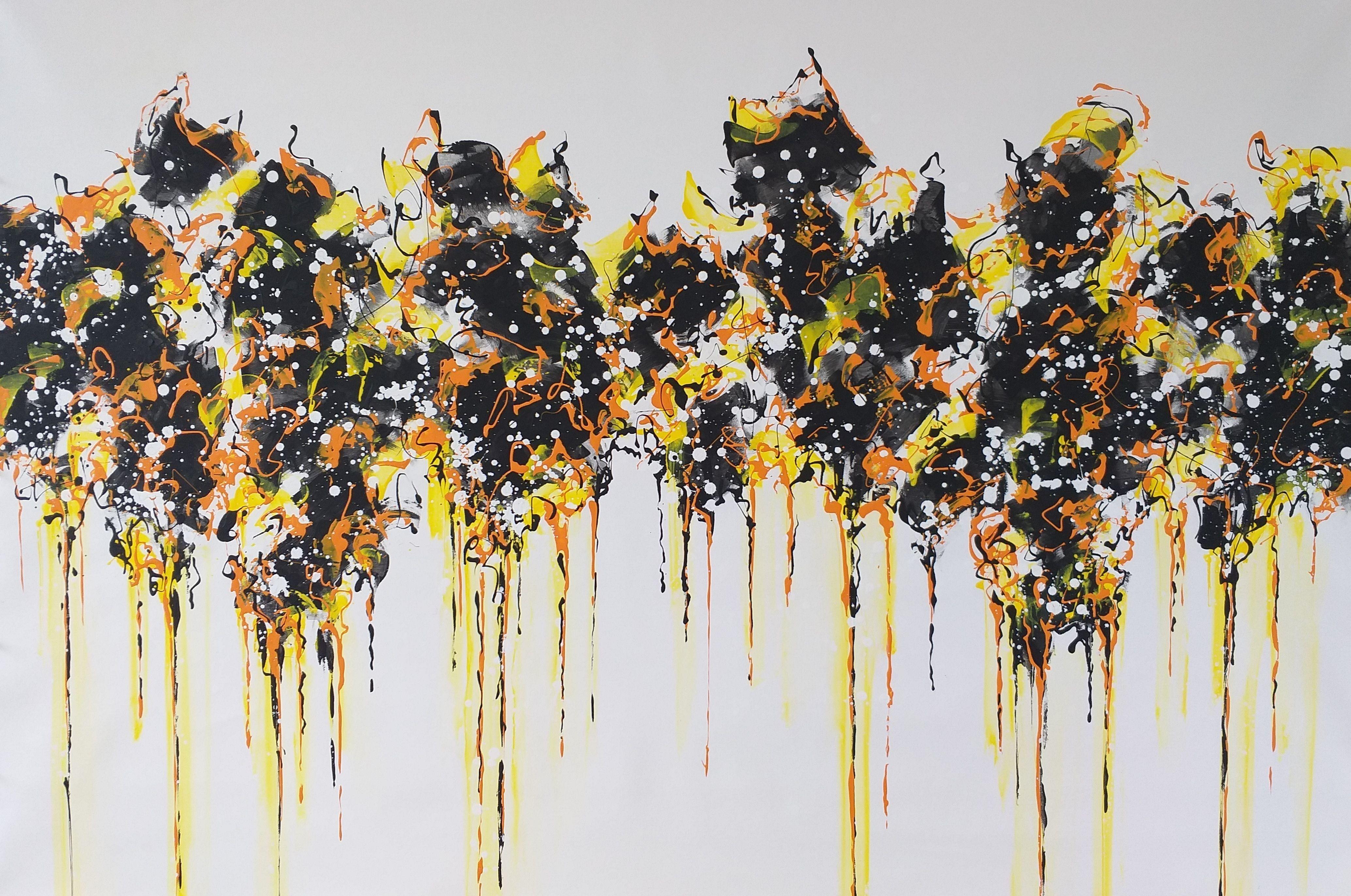 Max Yaskin Abstract Painting - Â« Drips 10 Â» by M.Y., Painting, Acrylic on Canvas