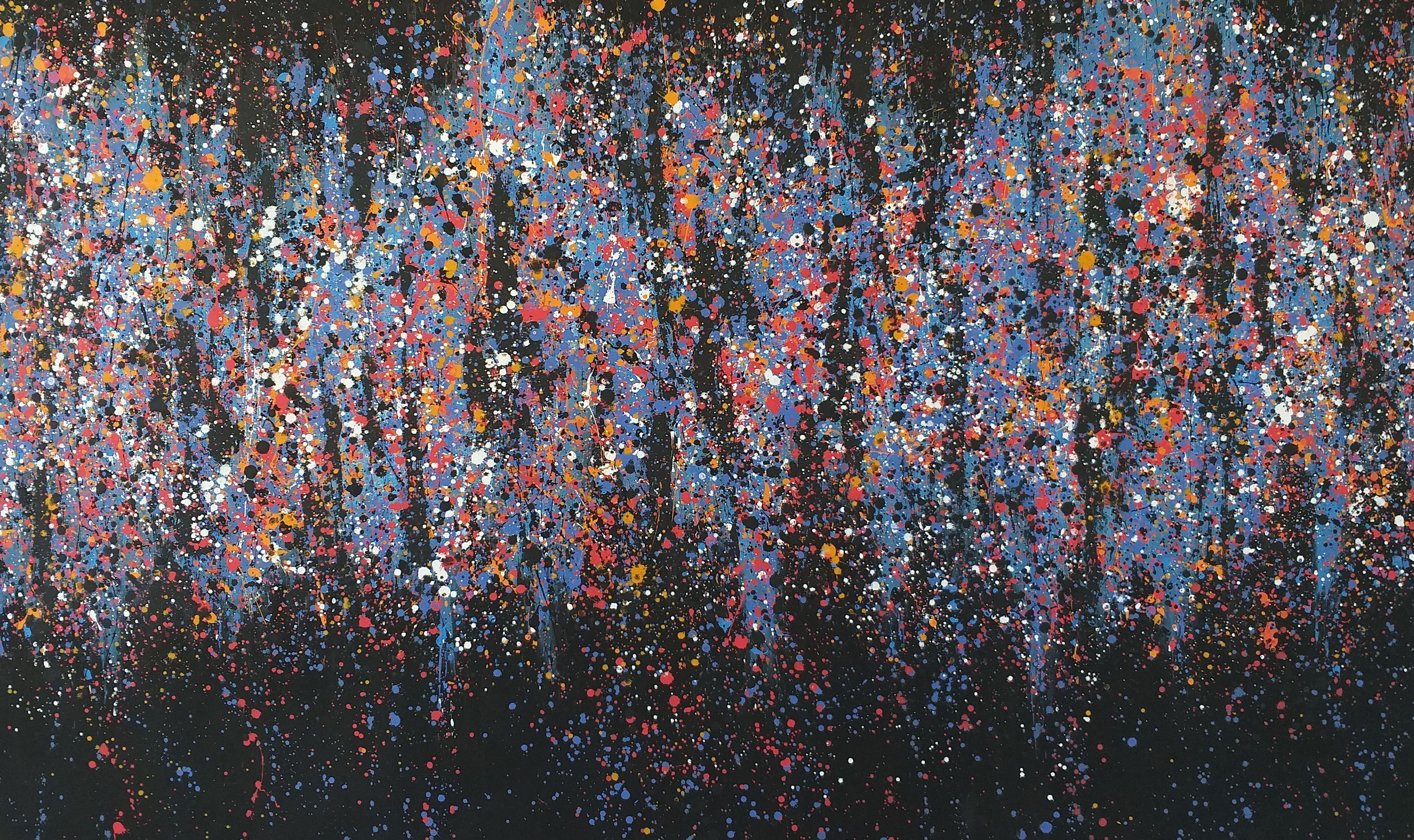Max Yaskin Abstract Painting - Â« Drips 2 Â» by M.Y., Painting, Acrylic on Canvas
