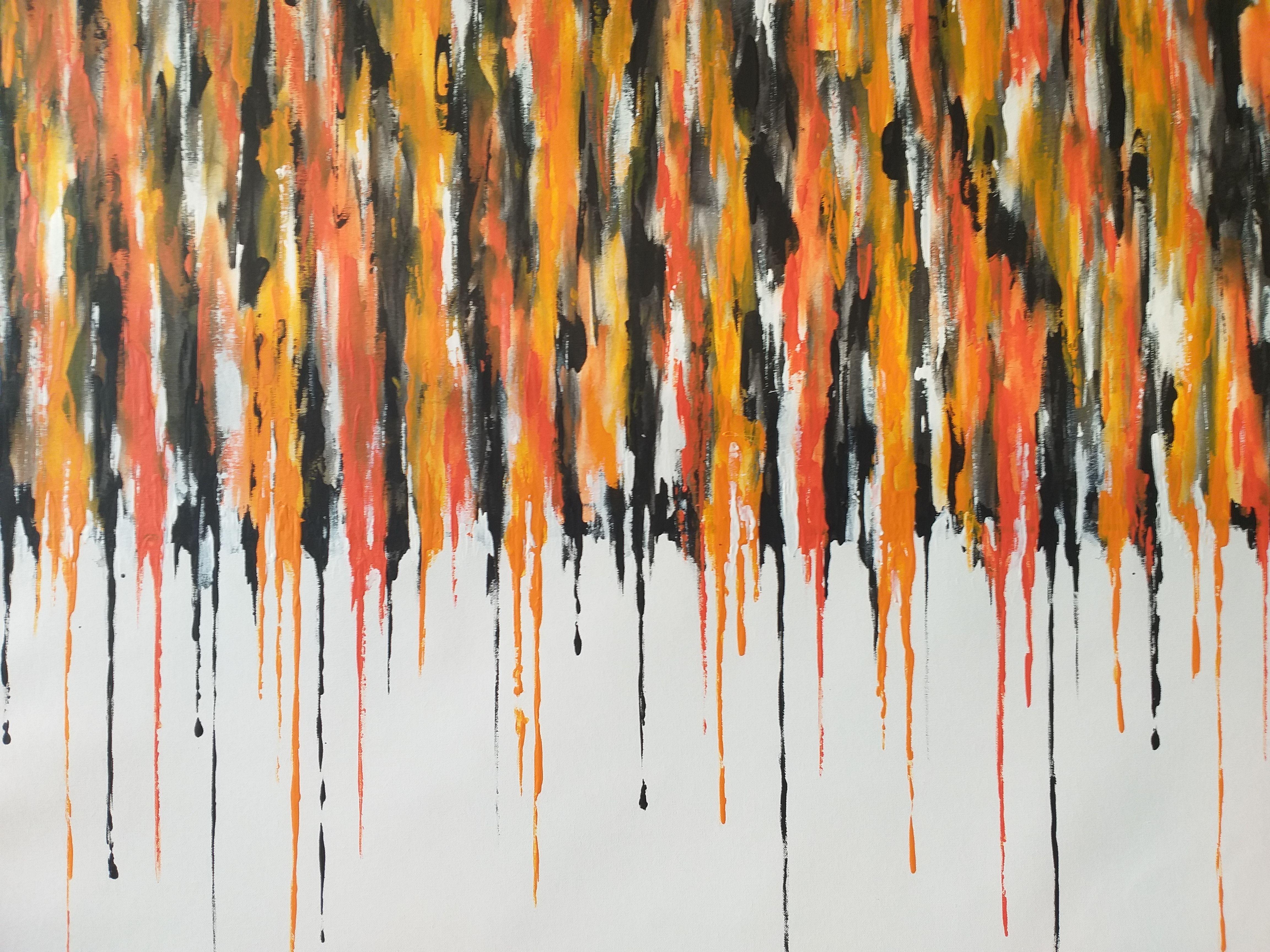 Â« Drips 9 Â» by M.Y., Painting, Acrylic on Canvas For Sale 1