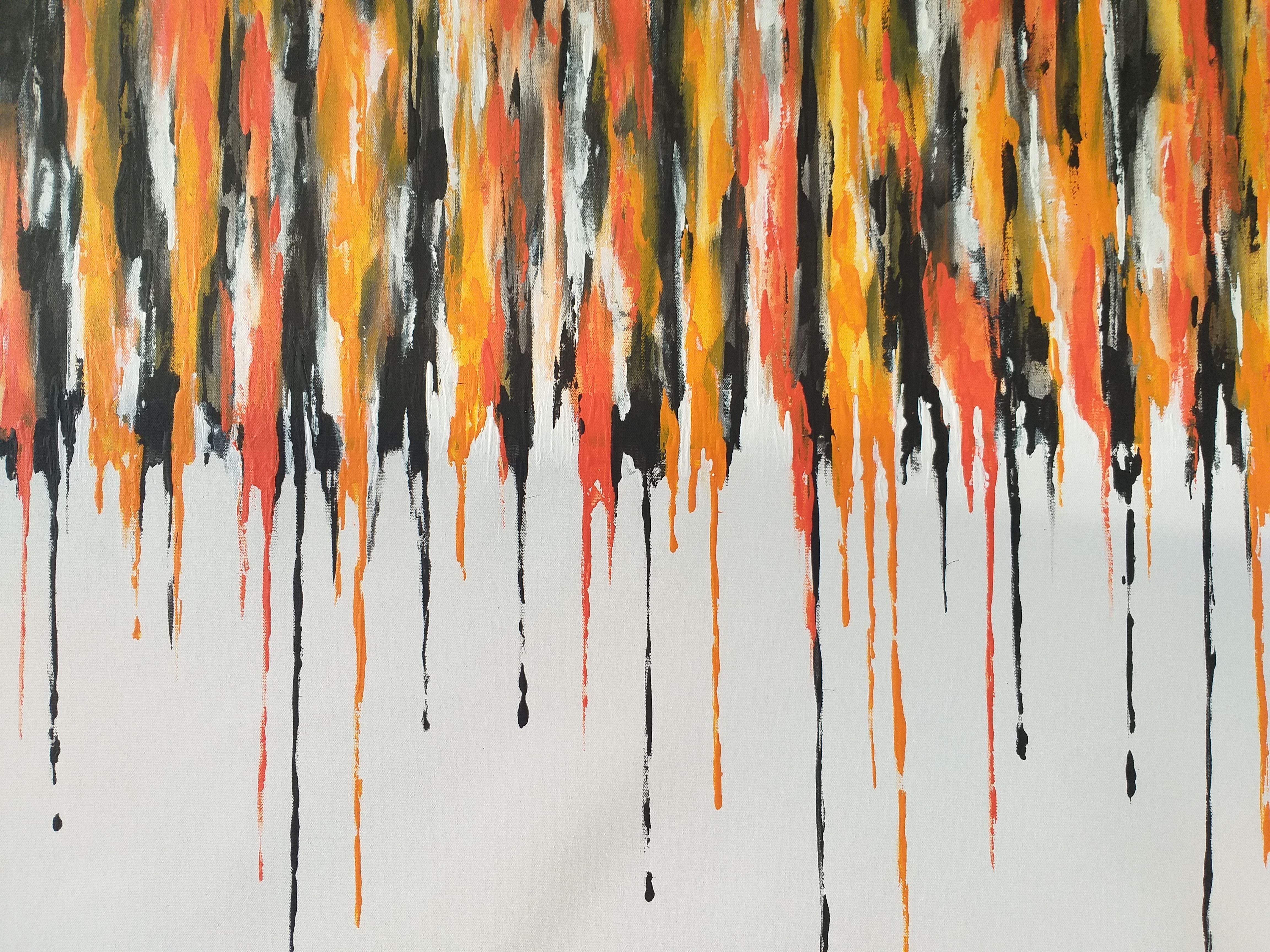 Â« Drips 9 Â» by M.Y., Painting, Acrylic on Canvas For Sale 2