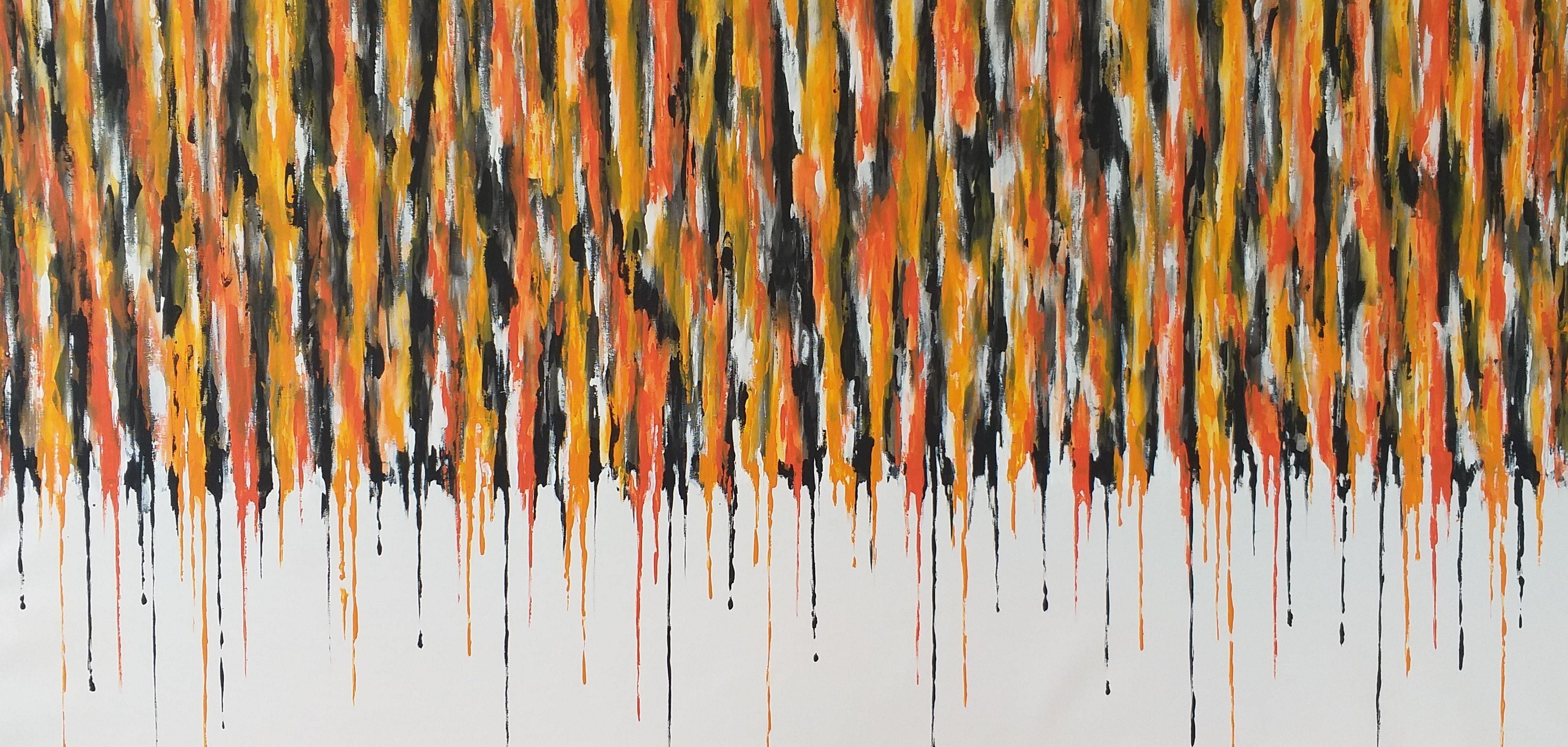 Max Yaskin Abstract Painting - Â« Drips 9 Â» by M.Y., Painting, Acrylic on Canvas