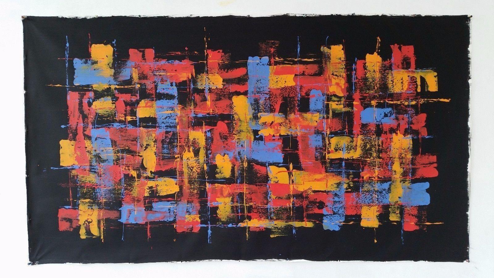 patchwork painting on canvas