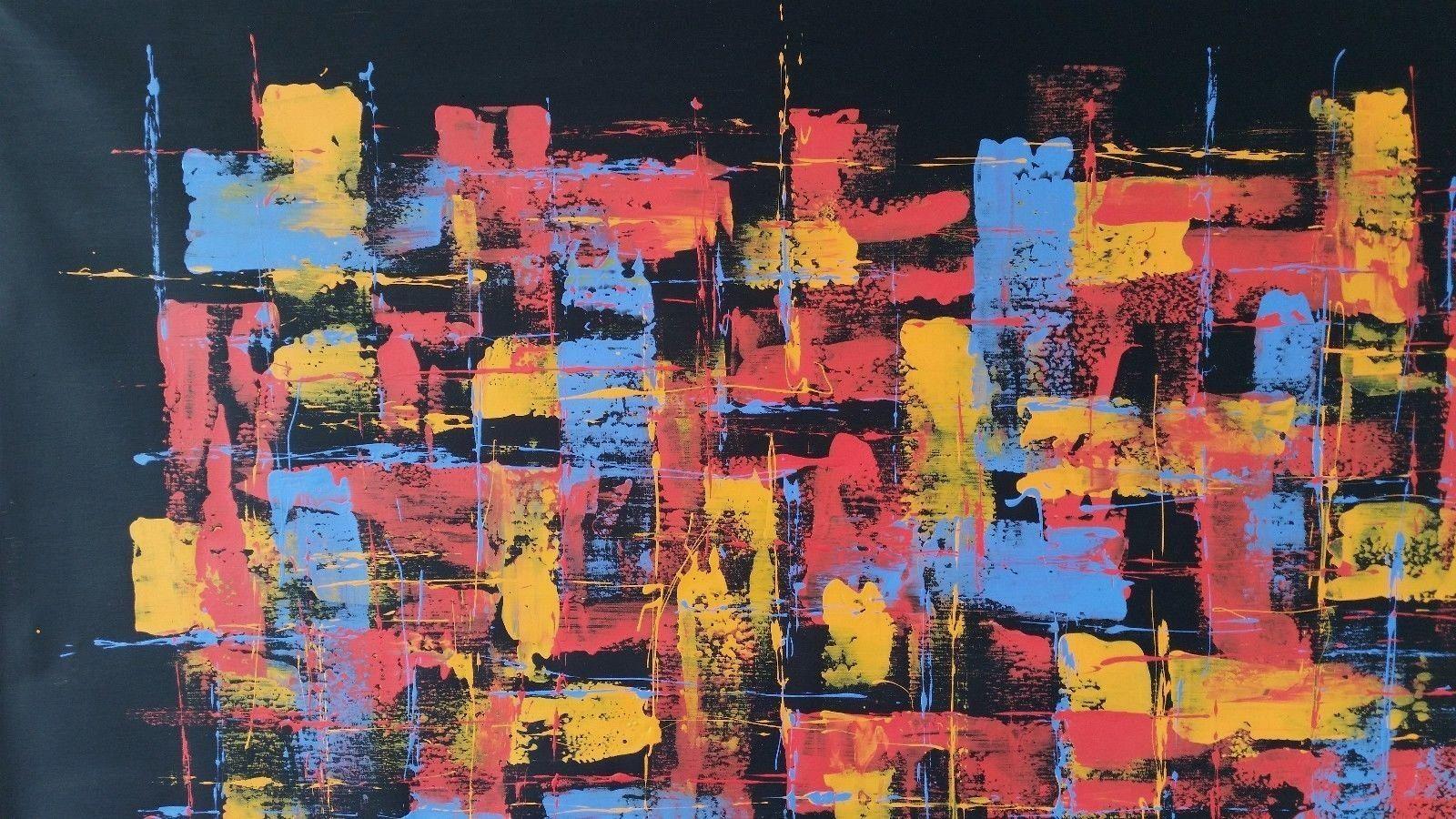 Â« Patchwork 2 Â» by M. Y., Painting, Acrylic on Canvas - Black Abstract Painting by Max Yaskin