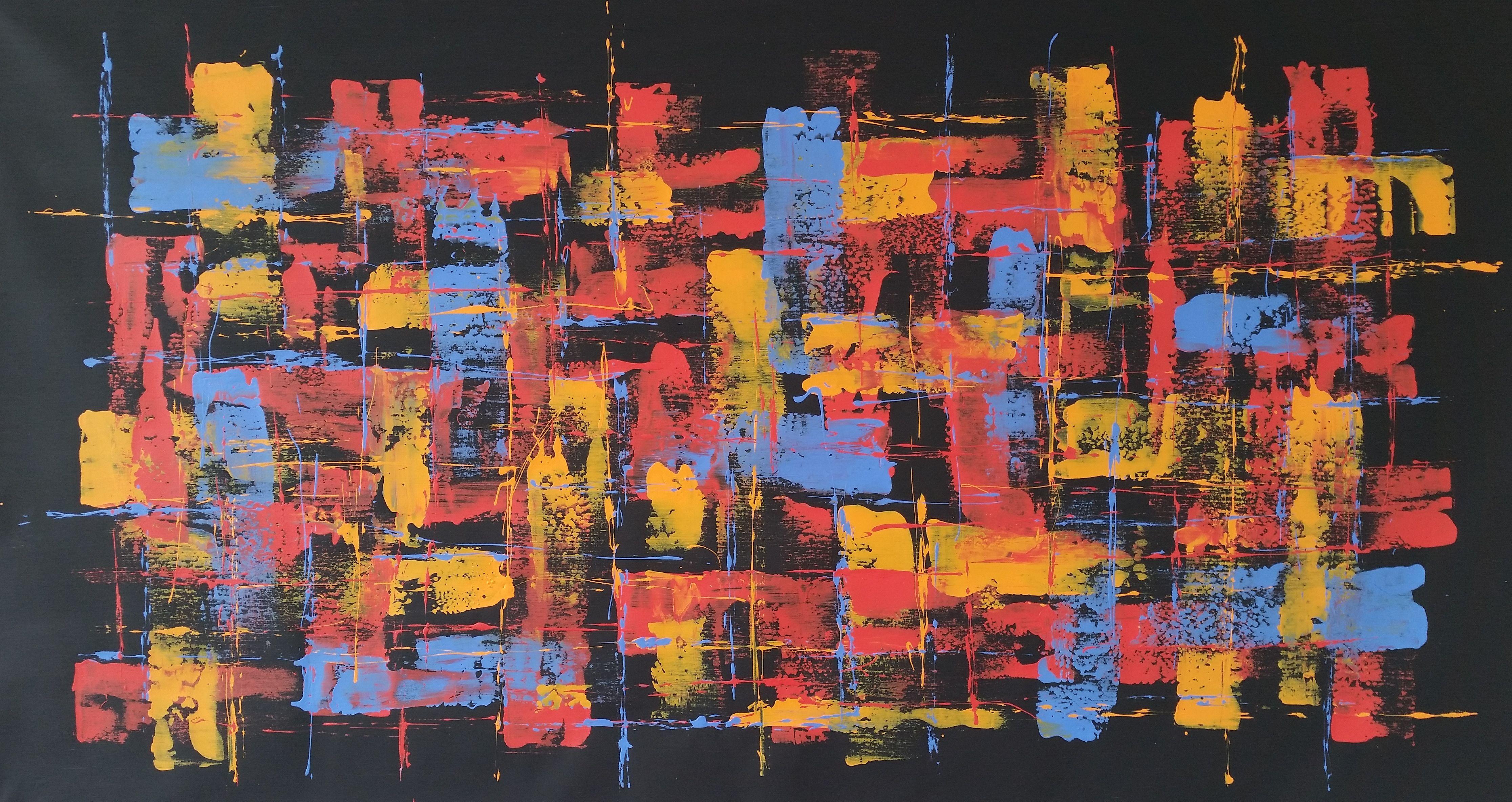 Max Yaskin Abstract Painting - Â« Patchwork 2 Â» by M. Y., Painting, Acrylic on Canvas