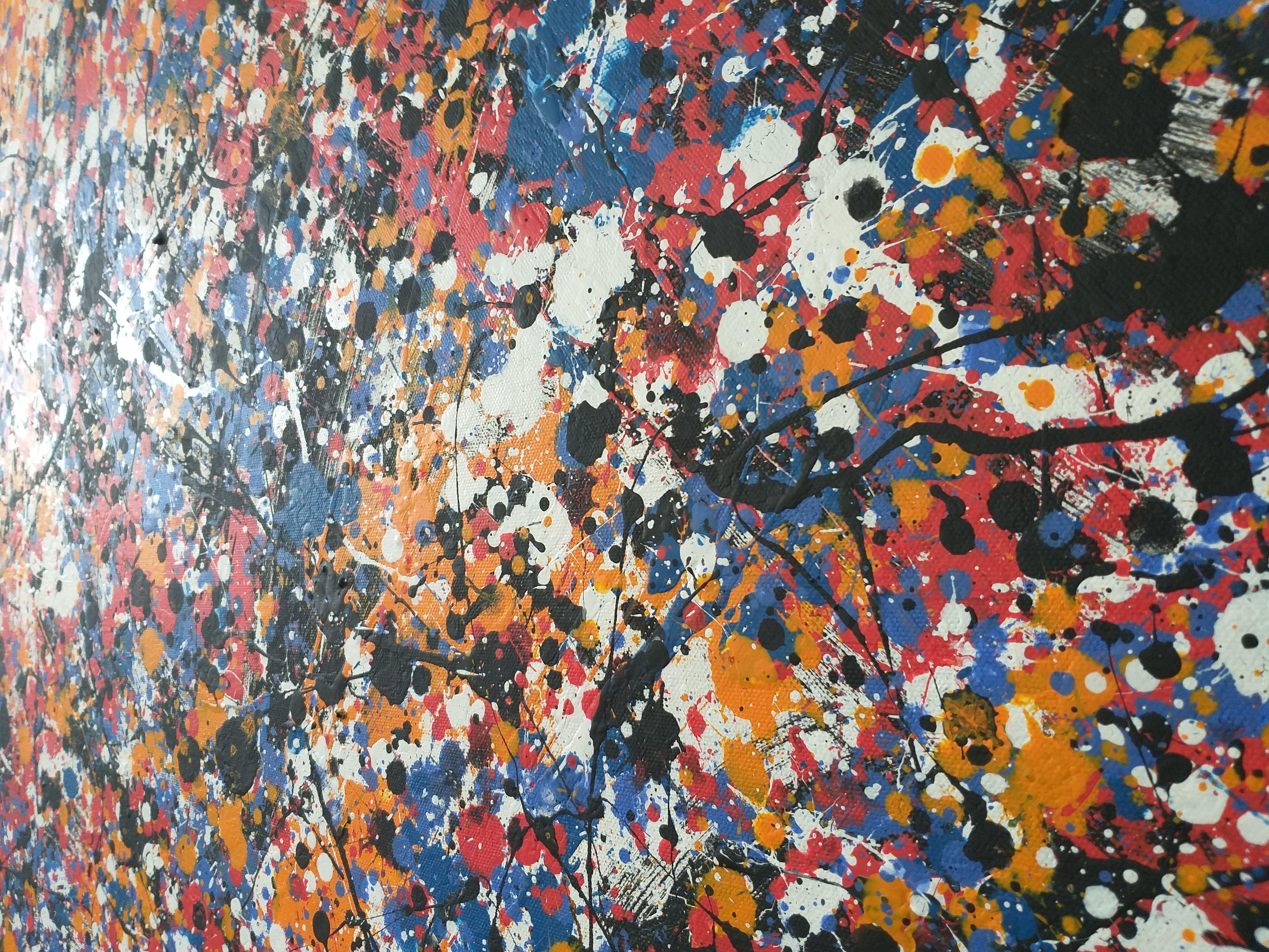 Â« Santorini 5 Â» by M.Y., Painting, Acrylic on Canvas For Sale 4