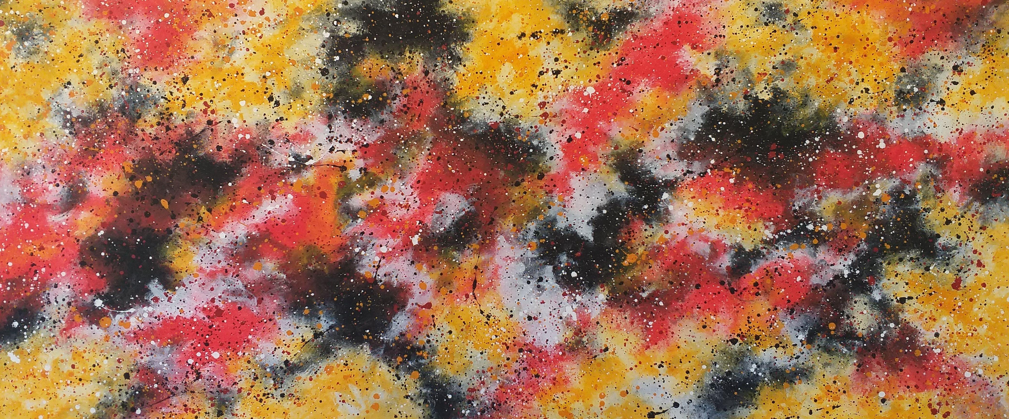 Max Yaskin Abstract Painting - Â« Space 2 Â» by M.Y., Painting, Acrylic on Canvas