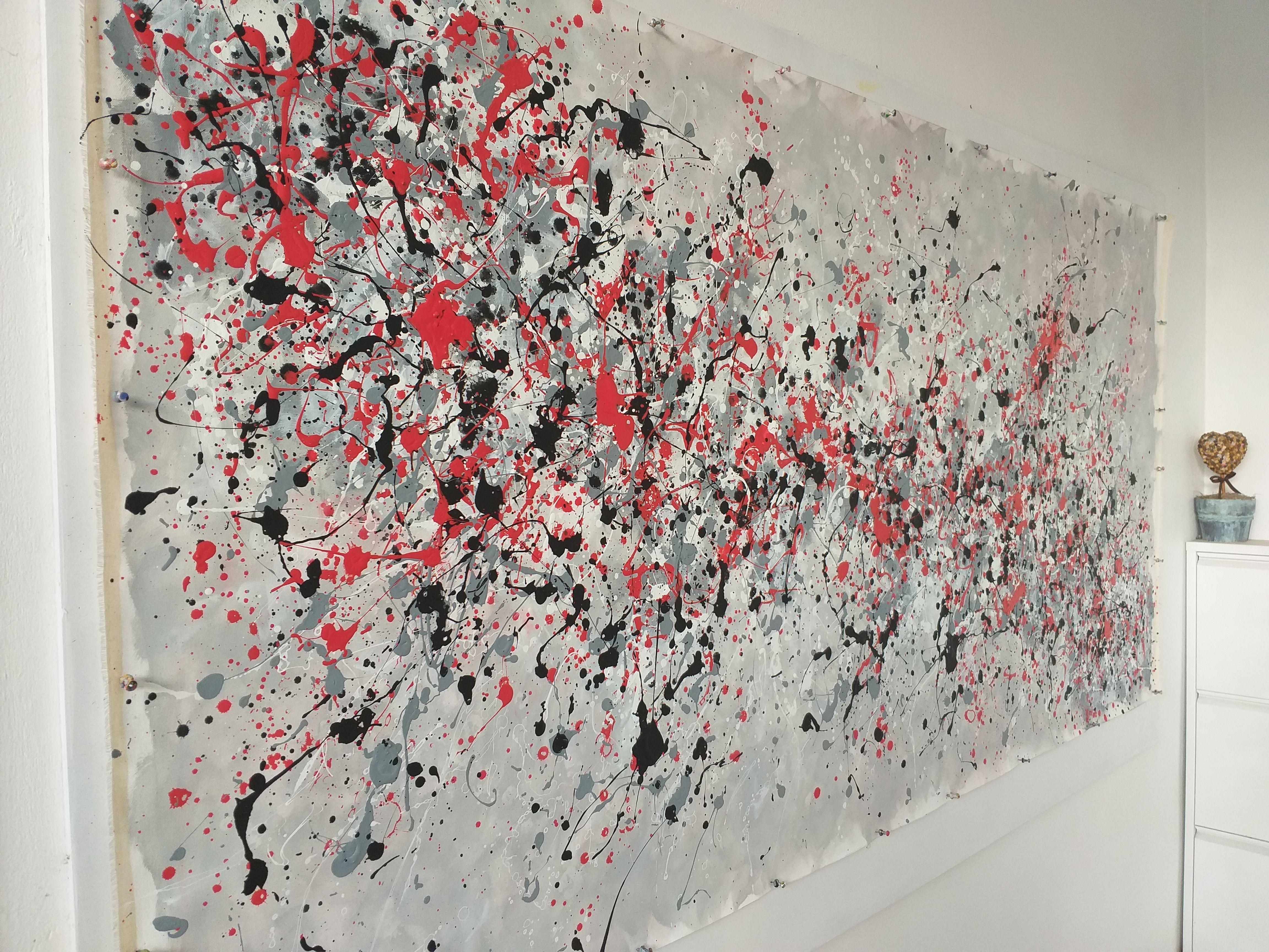 Â« Splashes 13 Â» by M.Y., Painting, Acrylic on Canvas For Sale 2