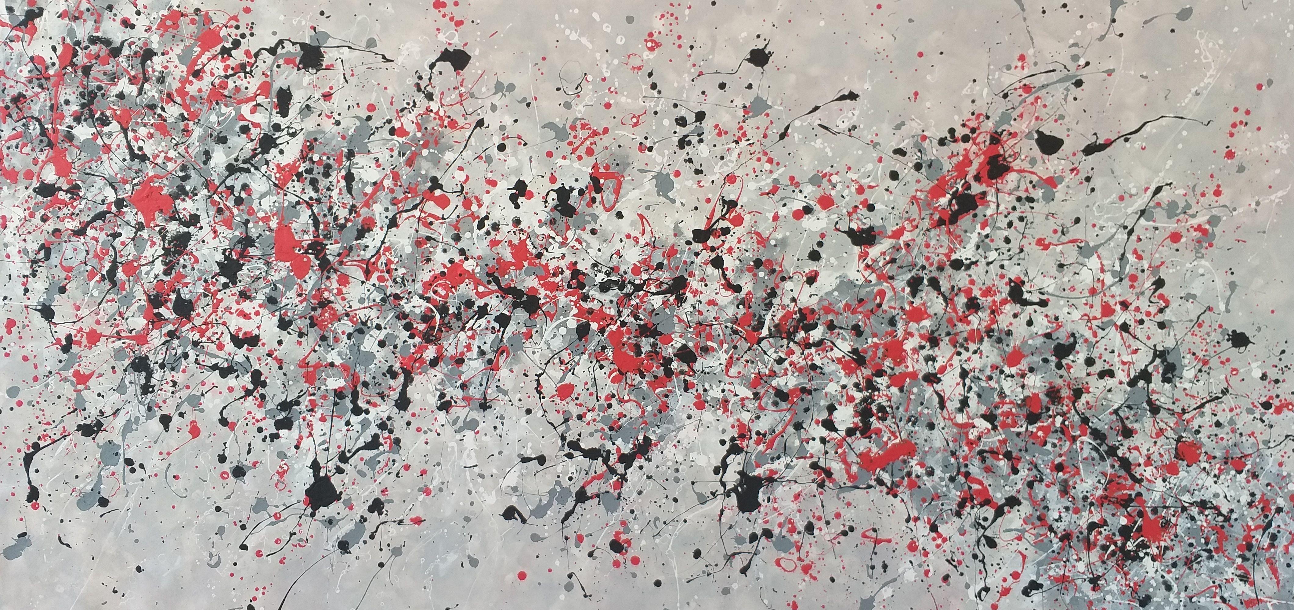 Max Yaskin Abstract Painting - Â« Splashes 13 Â» by M.Y., Painting, Acrylic on Canvas	Â« Splashes 13 Â» by M.Y.