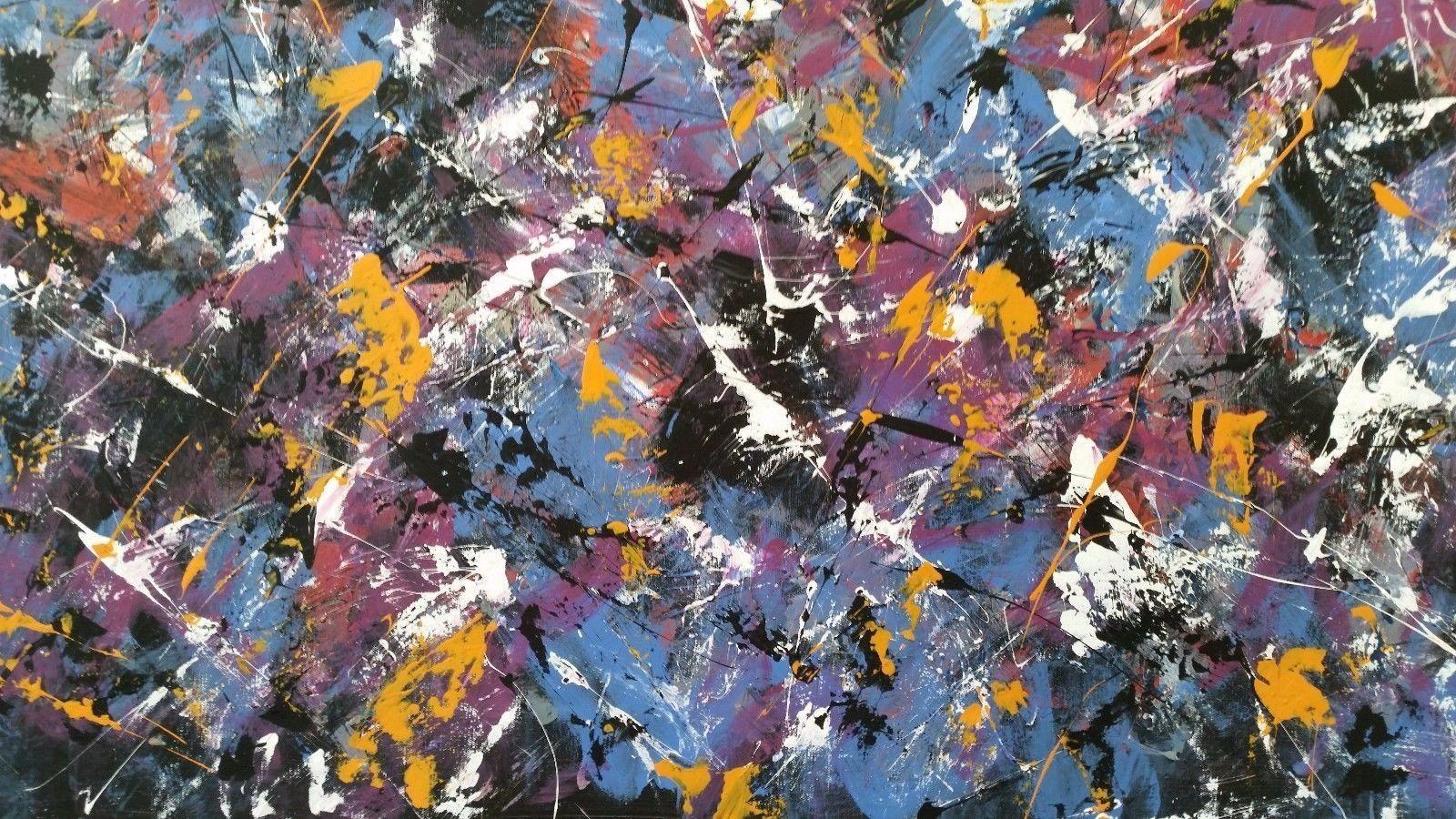 Abstract ACRYLIC PAINTING on CANVAS by M.Y., Painting, Acrylic on Canvas For Sale 3