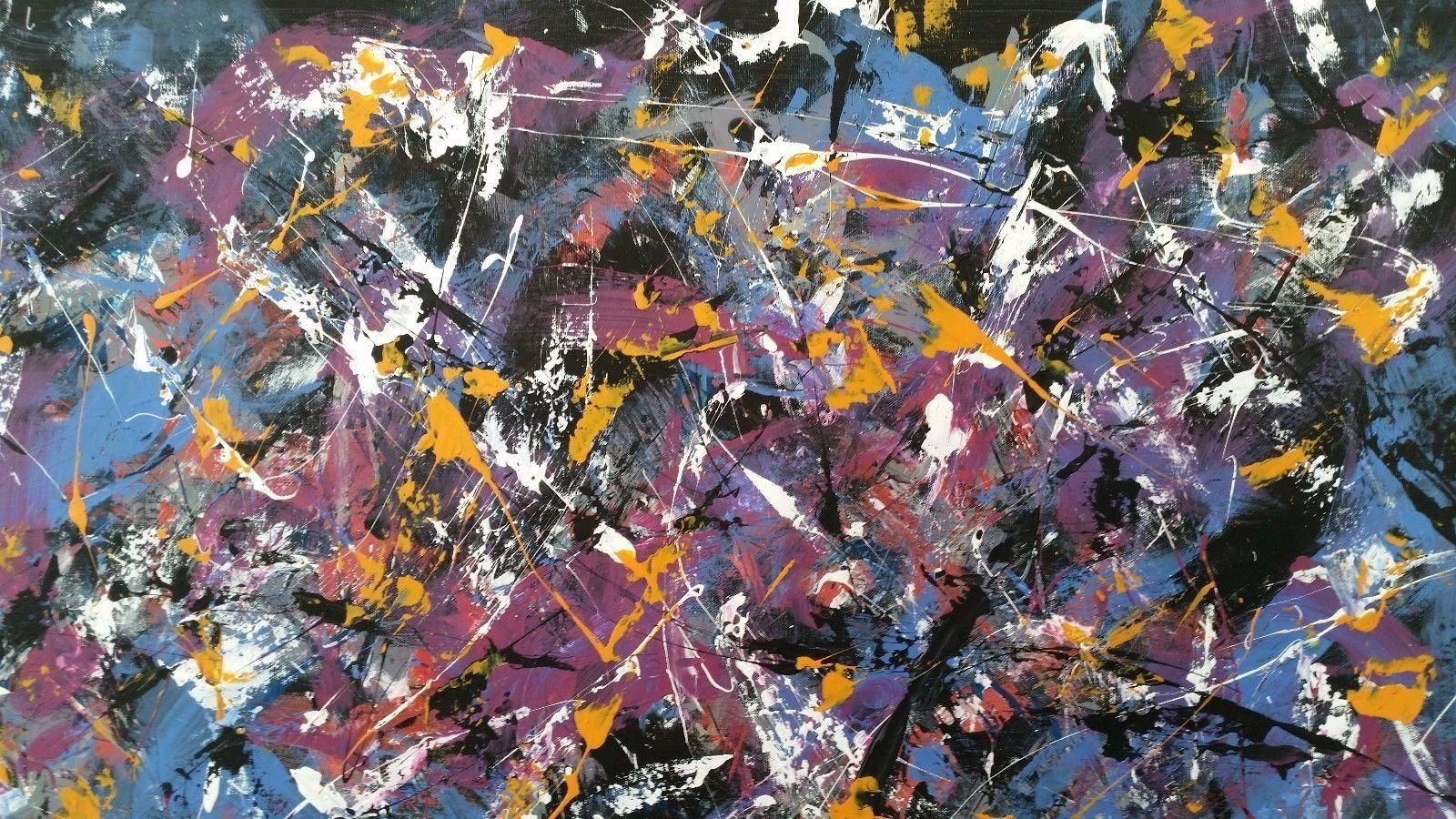 Abstract ACRYLIC PAINTING on CANVAS by M.Y., Painting, Acrylic on Canvas For Sale 4