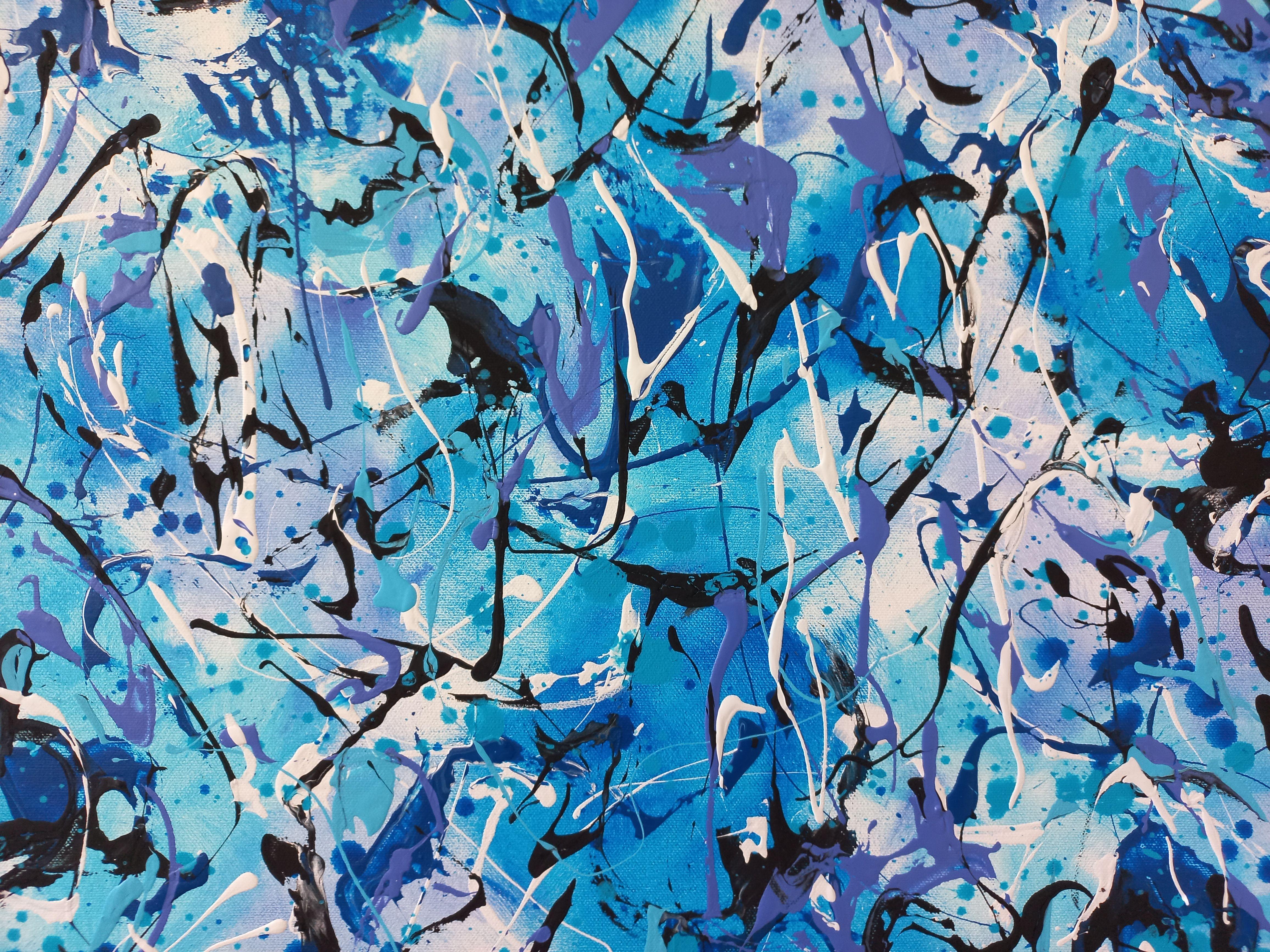 AQUA 2 by M.Y., Painting, Acrylic on Canvas For Sale 4