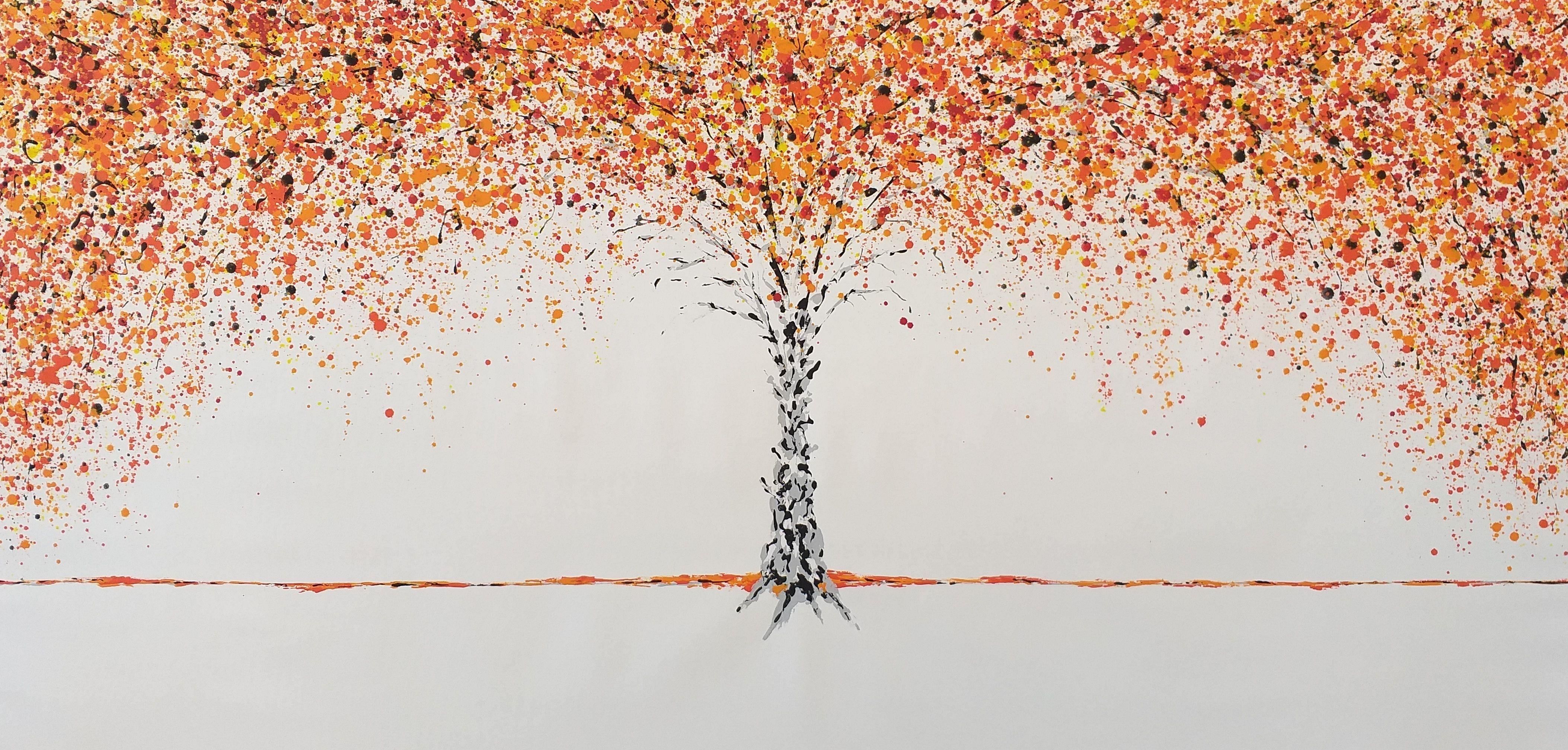 Max Yaskin Abstract Painting - Autumn Tree 3 by M.Y., Painting, Acrylic on Canvas
