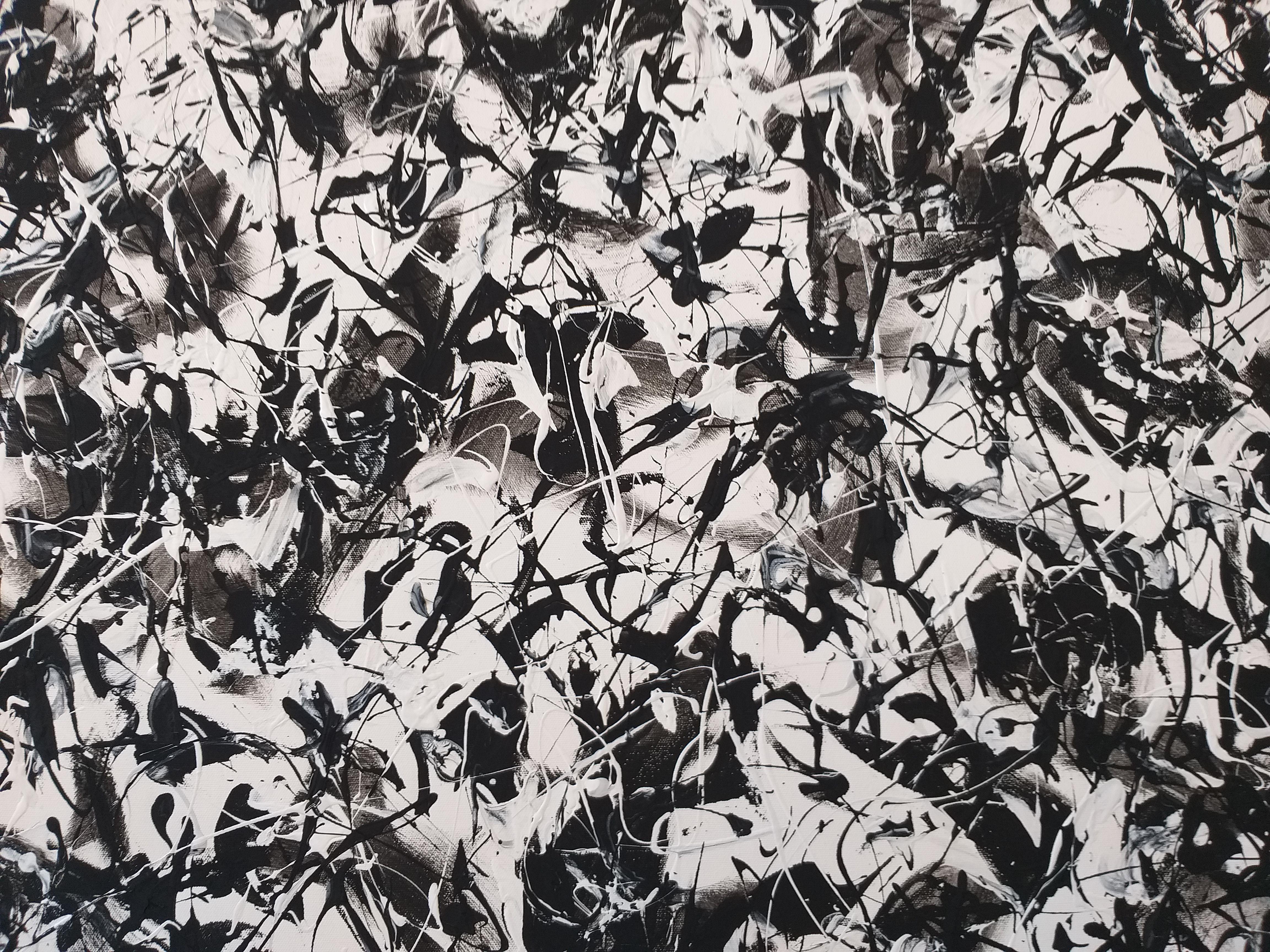 Black and White 3 by M.Y., Painting, Acrylic on Canvas For Sale 2