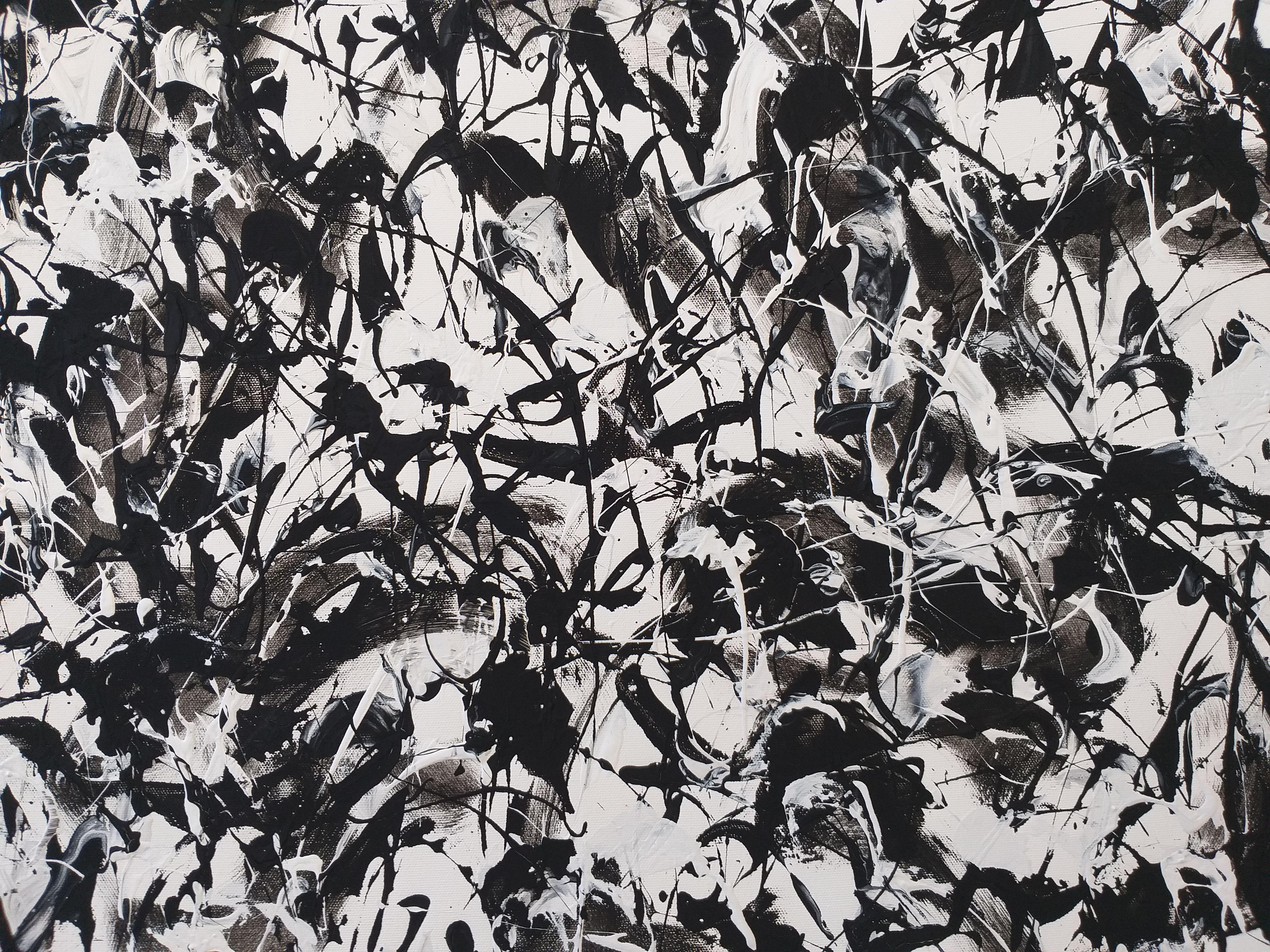 Black and White 3 by M.Y., Painting, Acrylic on Canvas For Sale 3