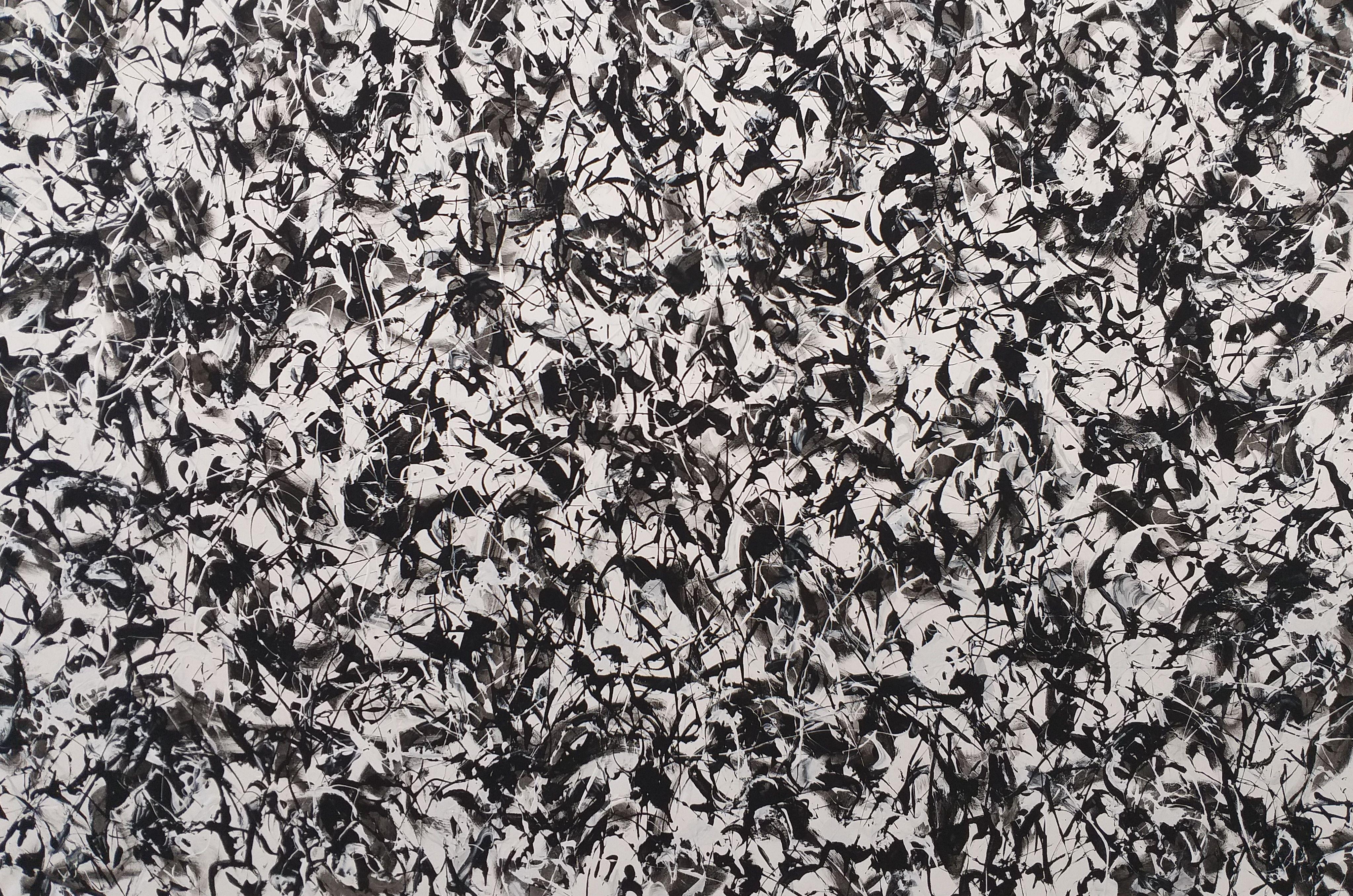 Painting size 100cm x 150cm (39,40in x 59,00in) un-stretched, no frame.  The original size of the canvas 110cm x 163cm (43,30in x 64,20in). the painting is with extra canvas on the sides for stretching.  The real color of the painting, maybe