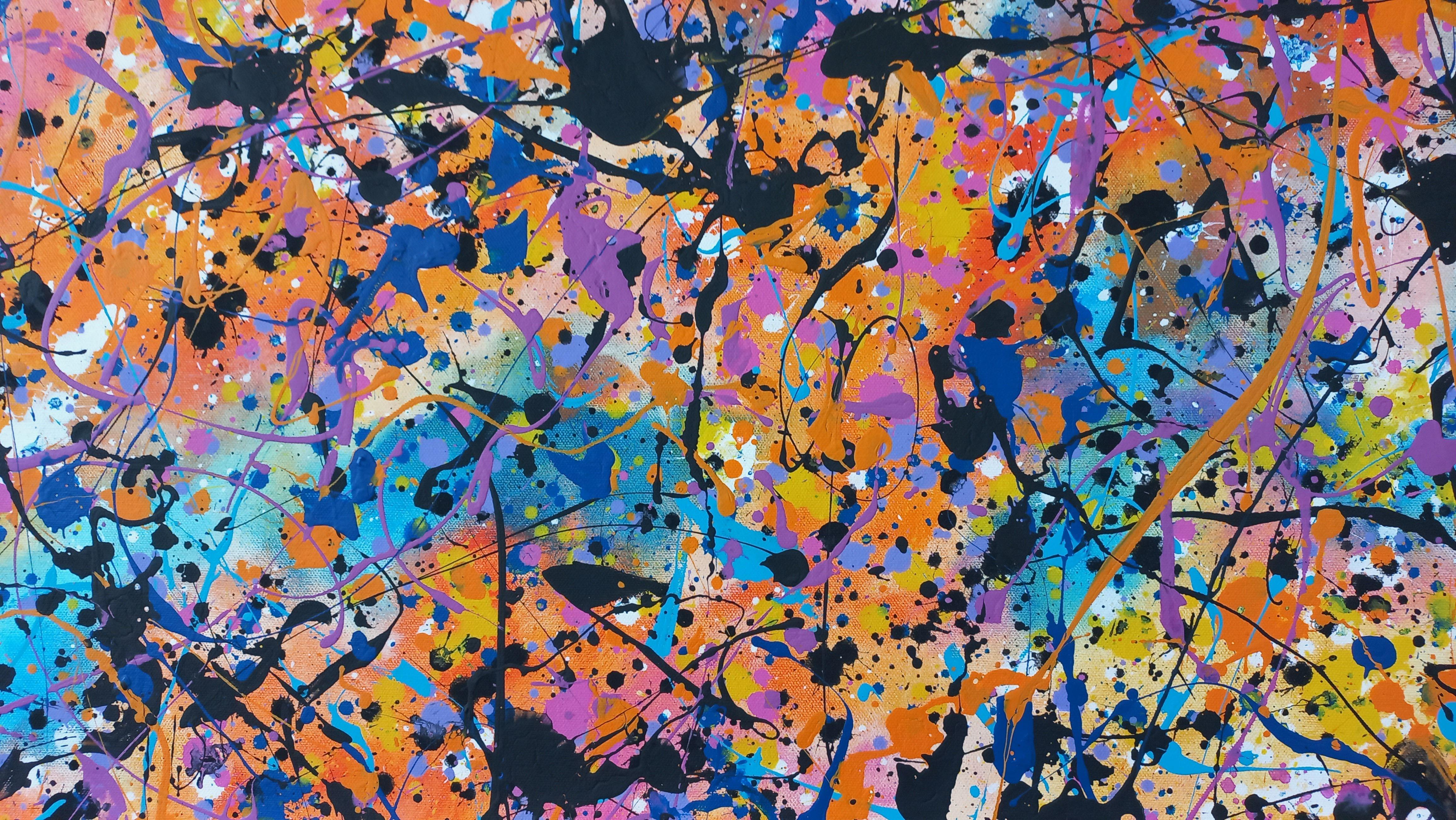 Größe des Gemäldes 100cm x 200cm (39,40in x 78,70in), ohne Rahmen, ungespannt.  Die ursprüngliche Größe der Leinwand 110cm x 213cm (43,70in x 83,90in). das Gemälde ist mit extra Leinwand an den Seiten für Stretching.  Die reale Farbe der Malerei,