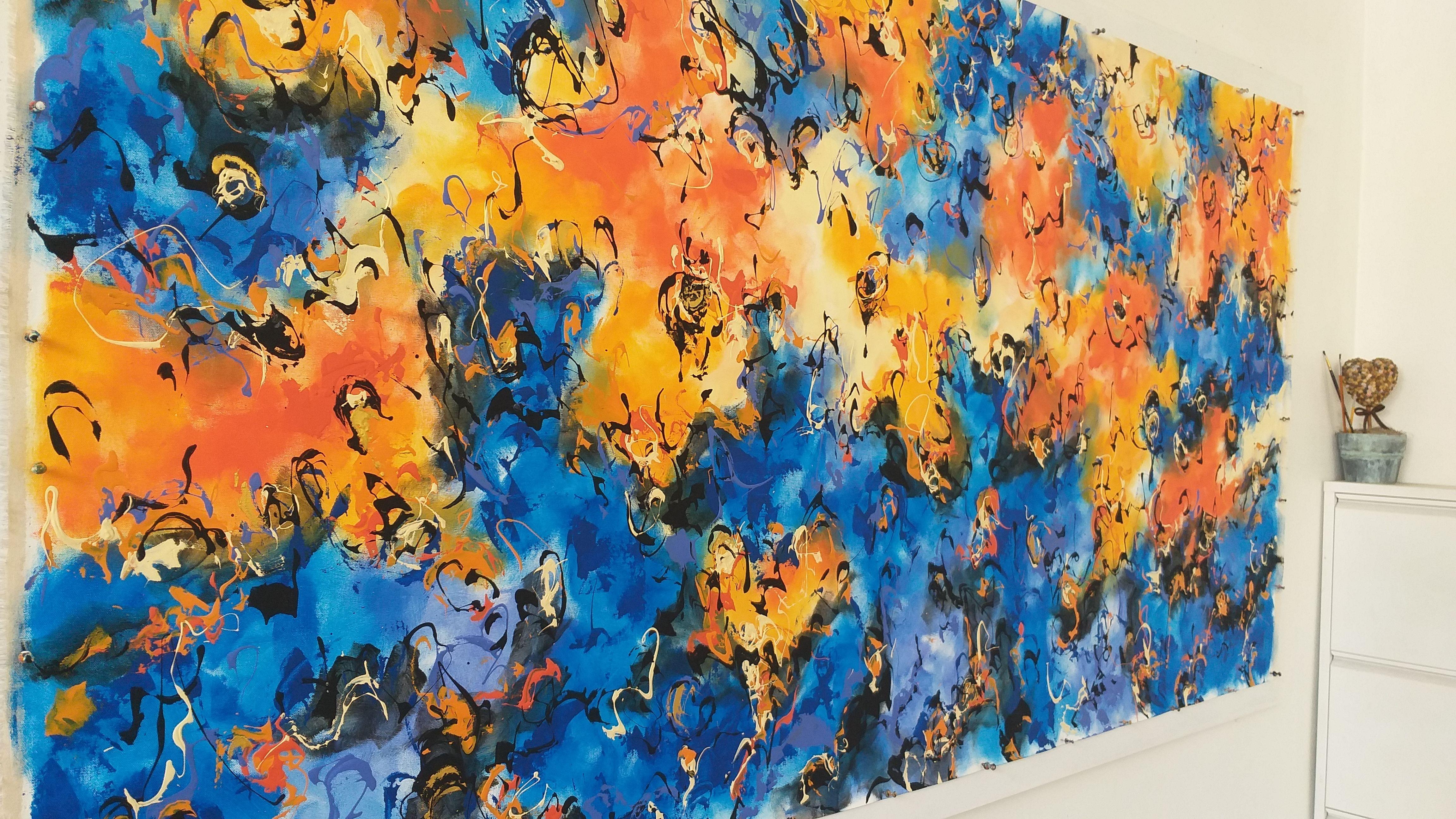 Day & Night 4 de M.Y., peinture, acrylique sur toile - Expressionnisme abstrait Painting par Max Yaskin