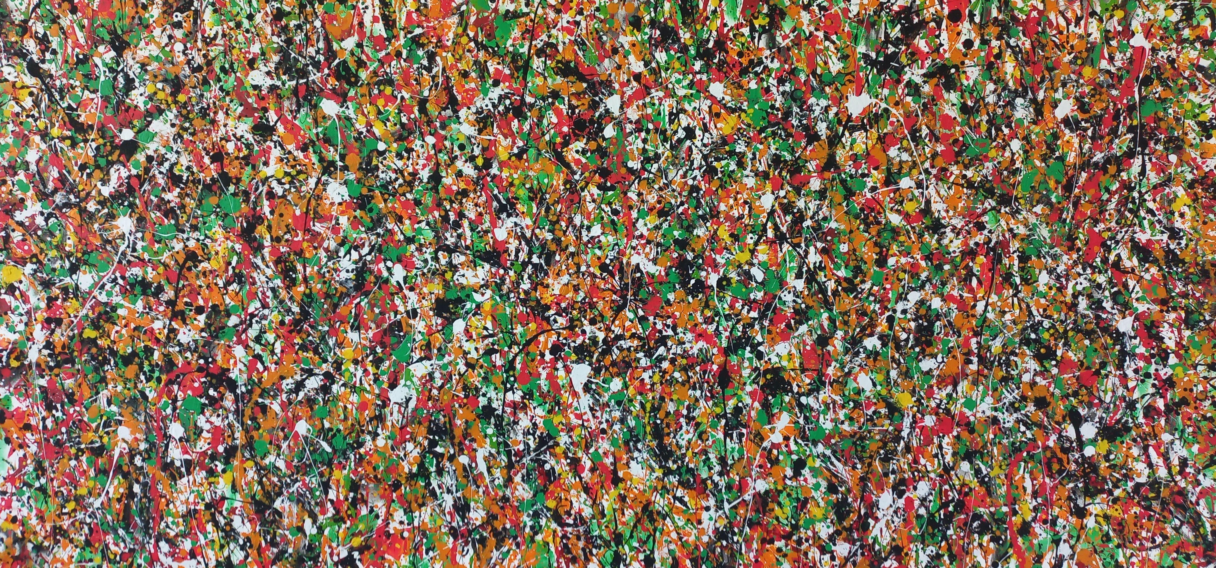 Max Yaskin Abstract Painting - Jungle Flowers 3 by M.Y., Painting, Acrylic on Canvas