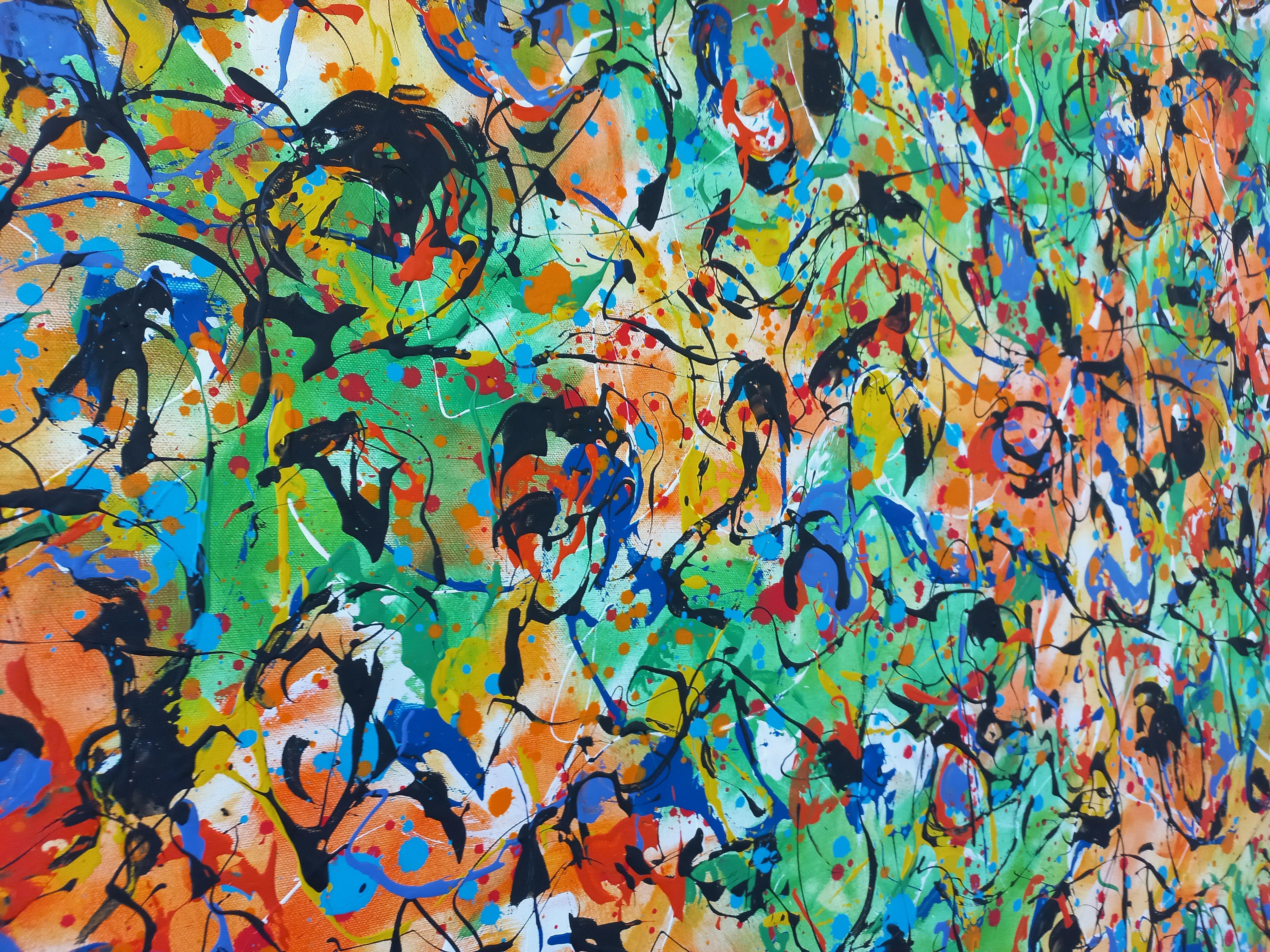 Jungle Flowers 4 by M.Y., Painting, Acrylic on Canvas For Sale 2