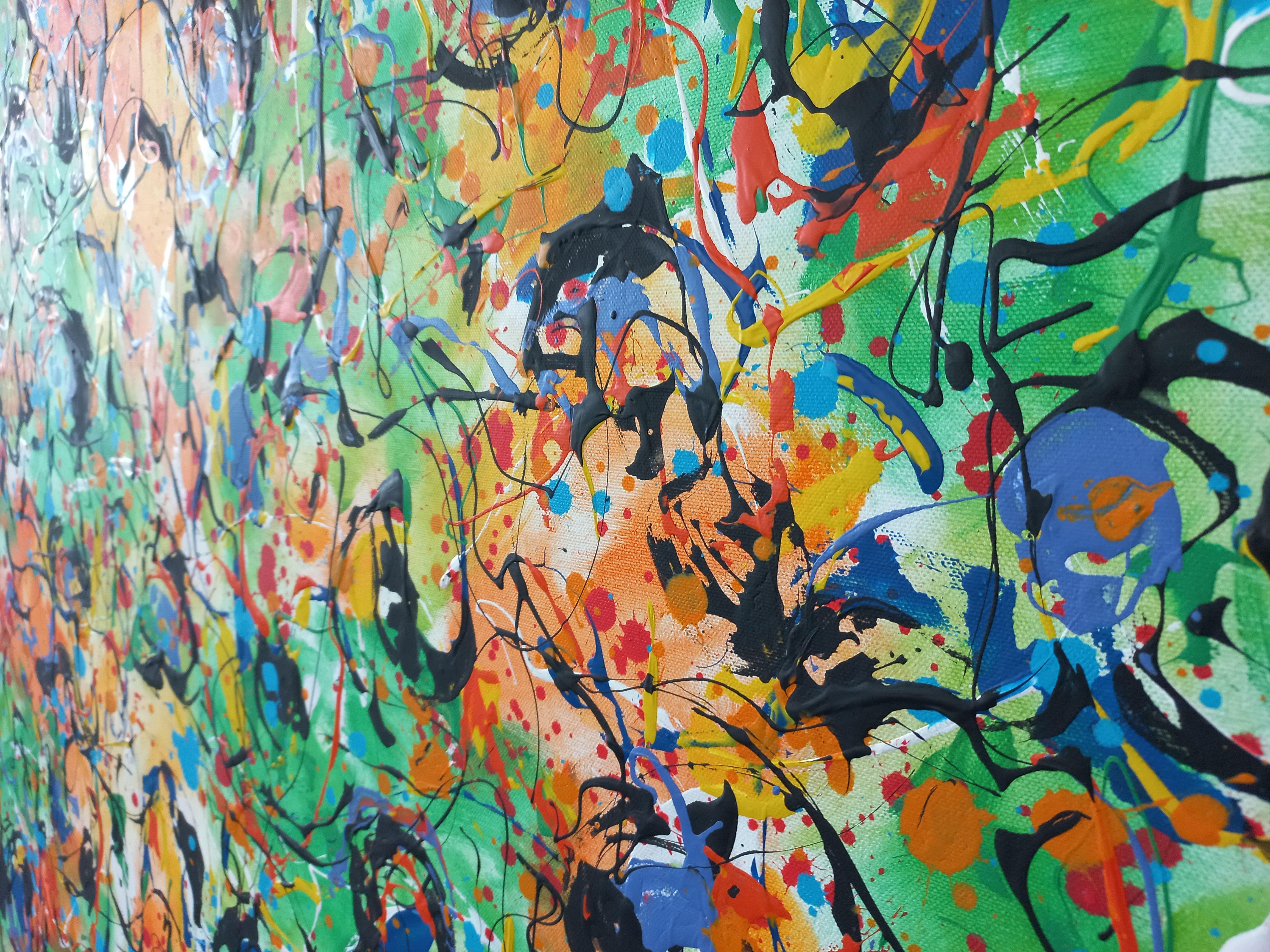 Jungle Flowers 4 by M.Y., Painting, Acrylic on Canvas For Sale 4