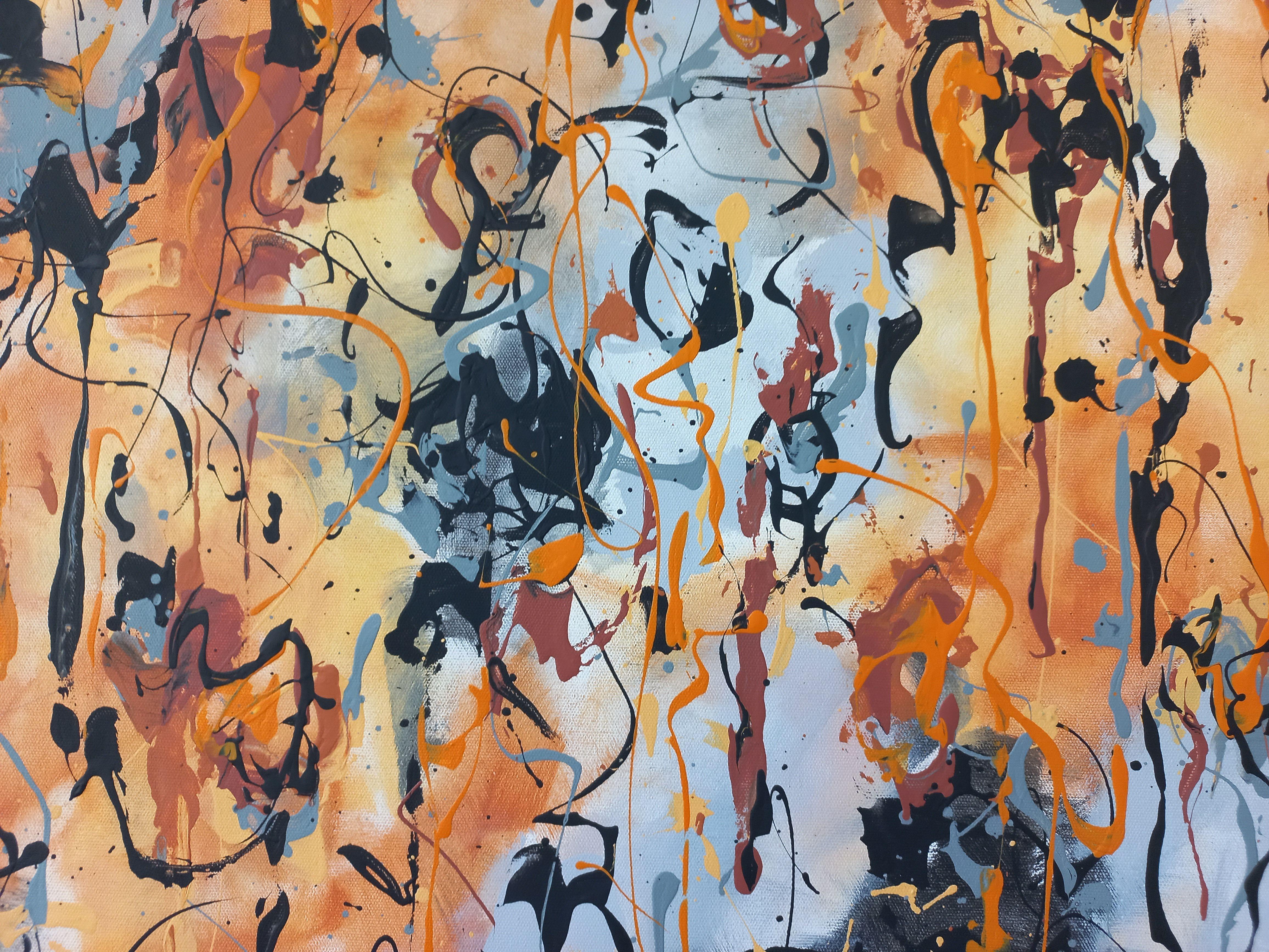Größe des Gemäldes 95cm x 200cm (37,40in x 78,70in), ohne Rahmen, ungespannt.  Die ursprüngliche Größe der Leinwand 106cm x 213cm (41,70in x 83,80in). das Gemälde ist mit extra Leinwand an den Seiten für Stretching.  Die reale Farbe der Malerei,