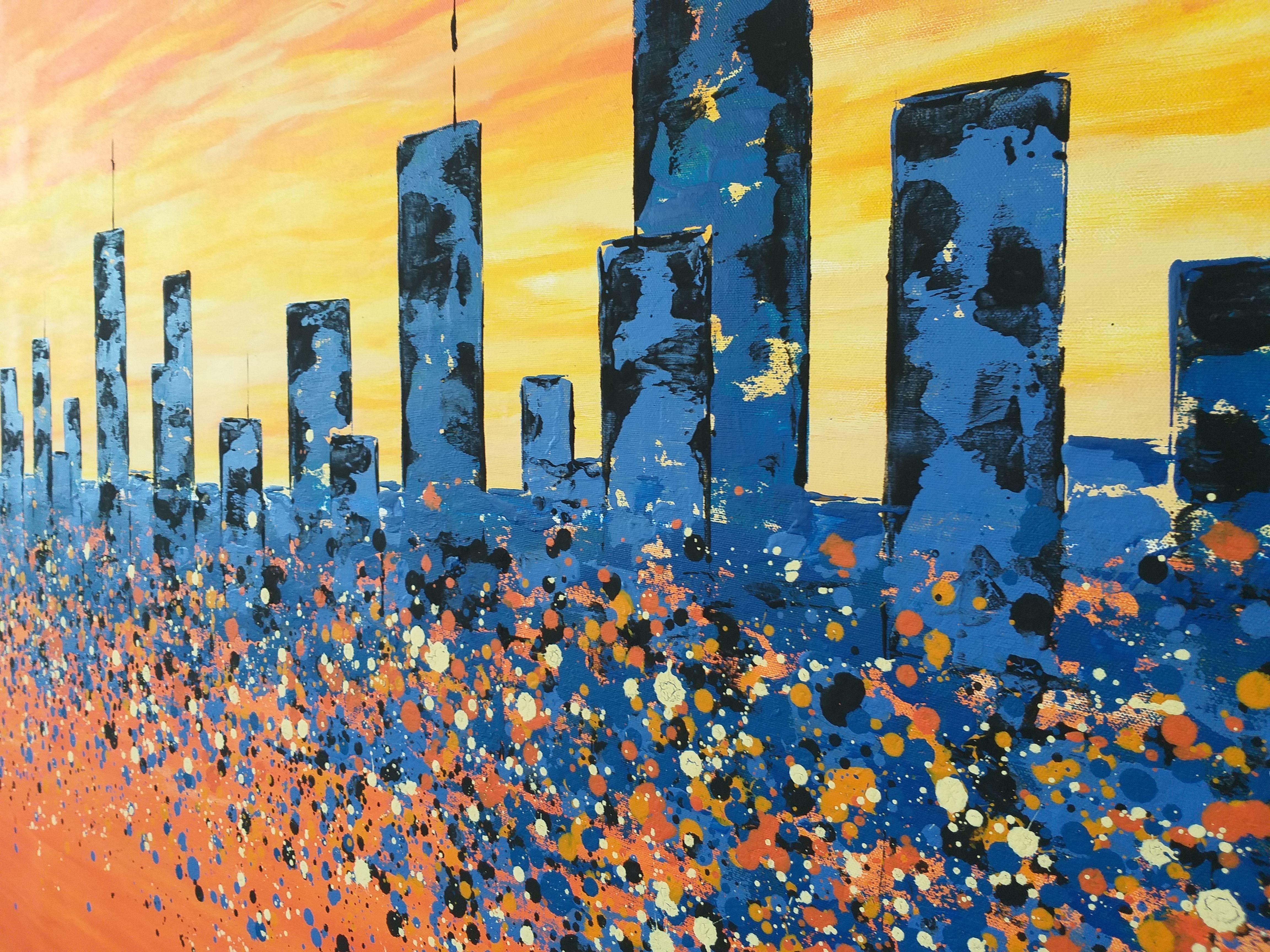 Megapolis 6  Gemälde von M.Y., Acryl auf Leinwand, Gemälde im Angebot 1