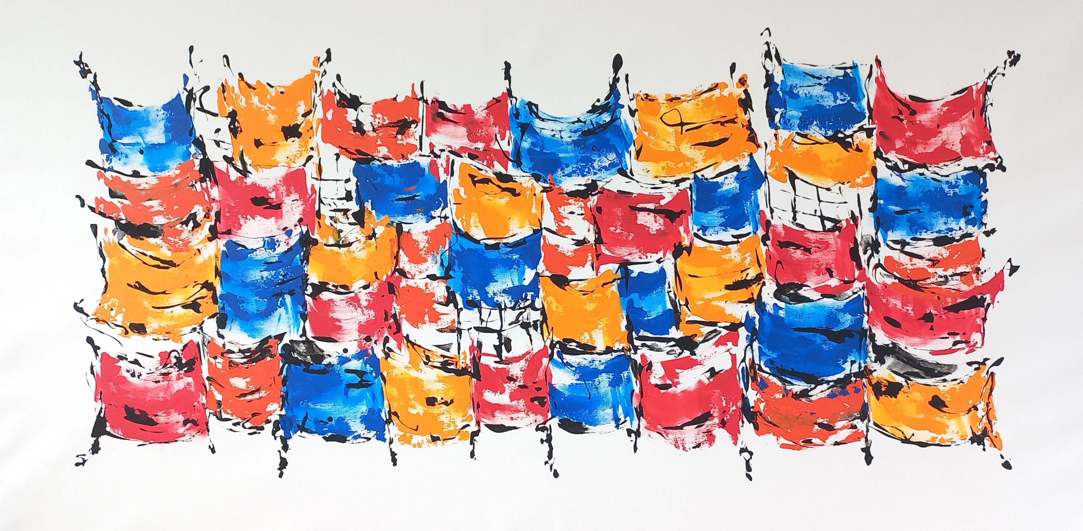 Patchwork 6  by M.Y., Painting, Acrylic on Canvas