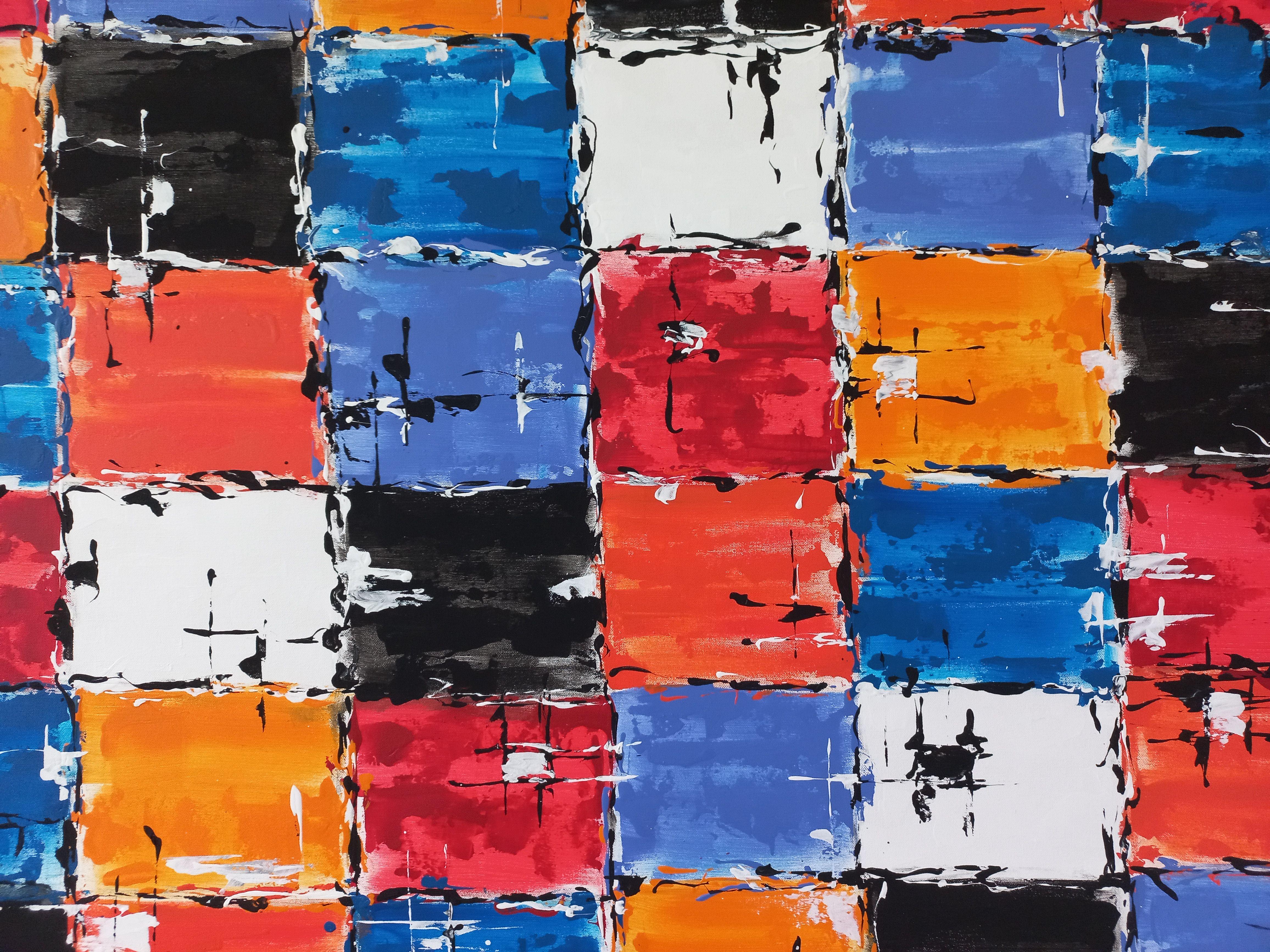 Patchwork 7 by M.Y., Painting, Acrylic on Canvas For Sale 2