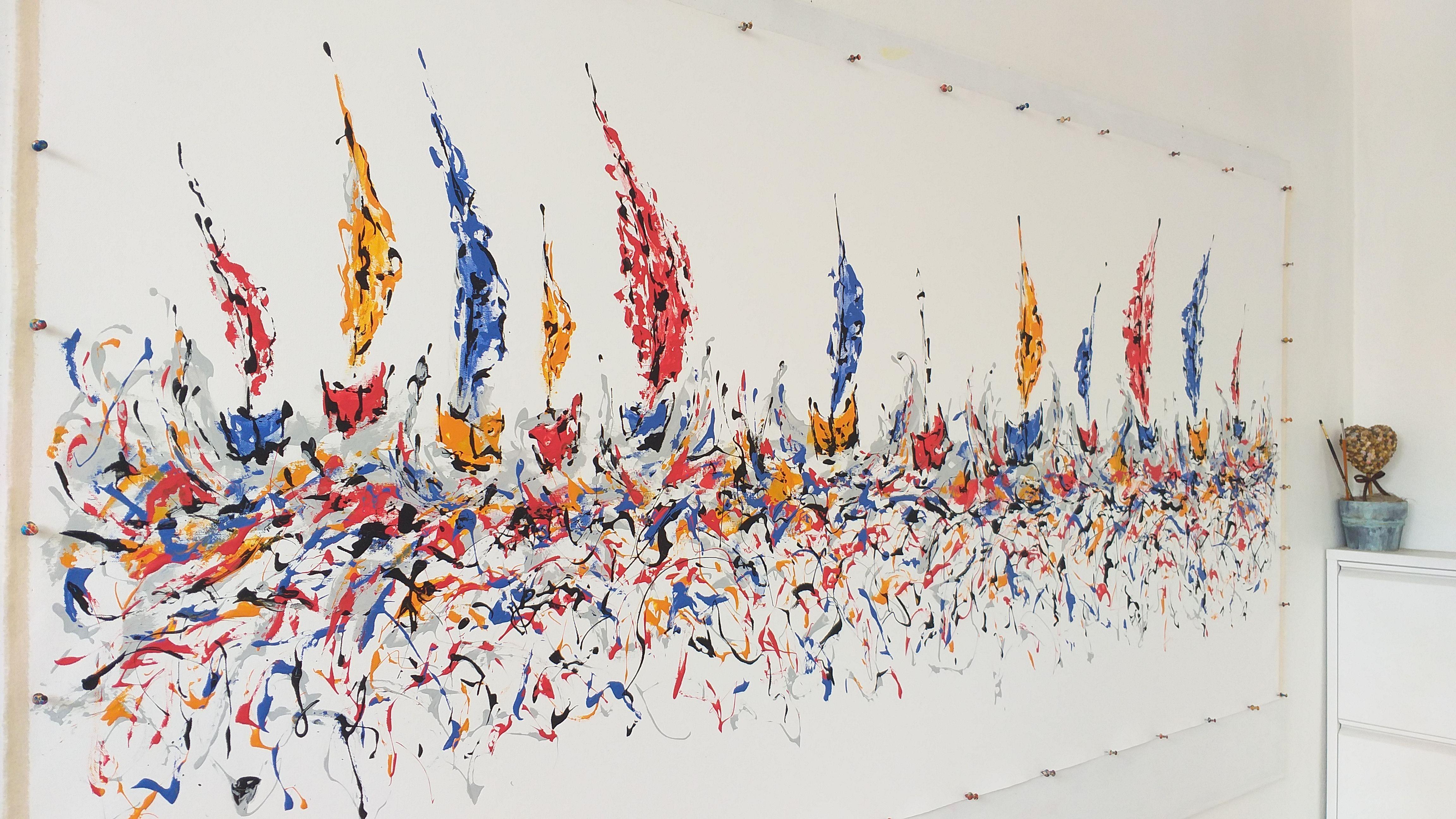 Regatta 6  Gemälde von M.Y., Acryl auf Leinwand, Gemälde – Painting von Max Yaskin