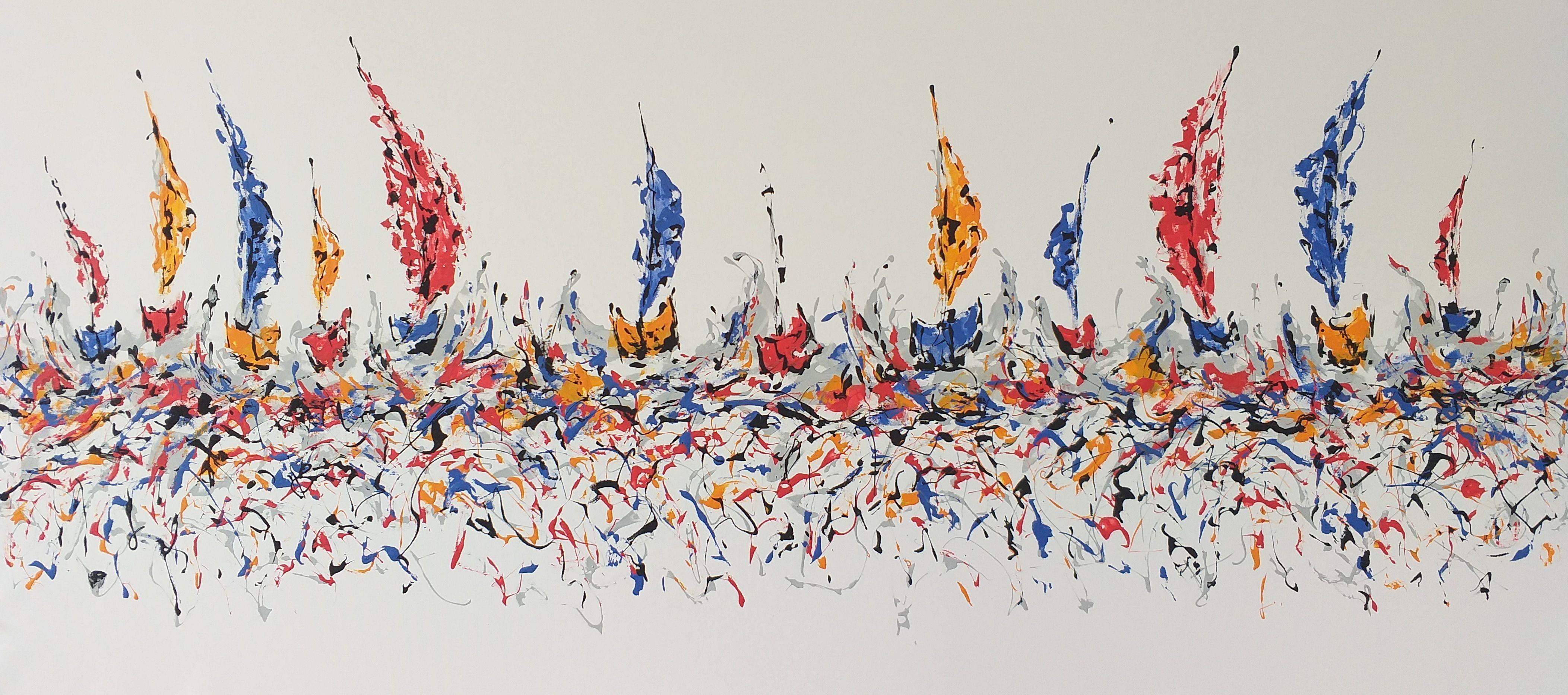 Regatta 6  Gemälde von M.Y., Acryl auf Leinwand, Gemälde