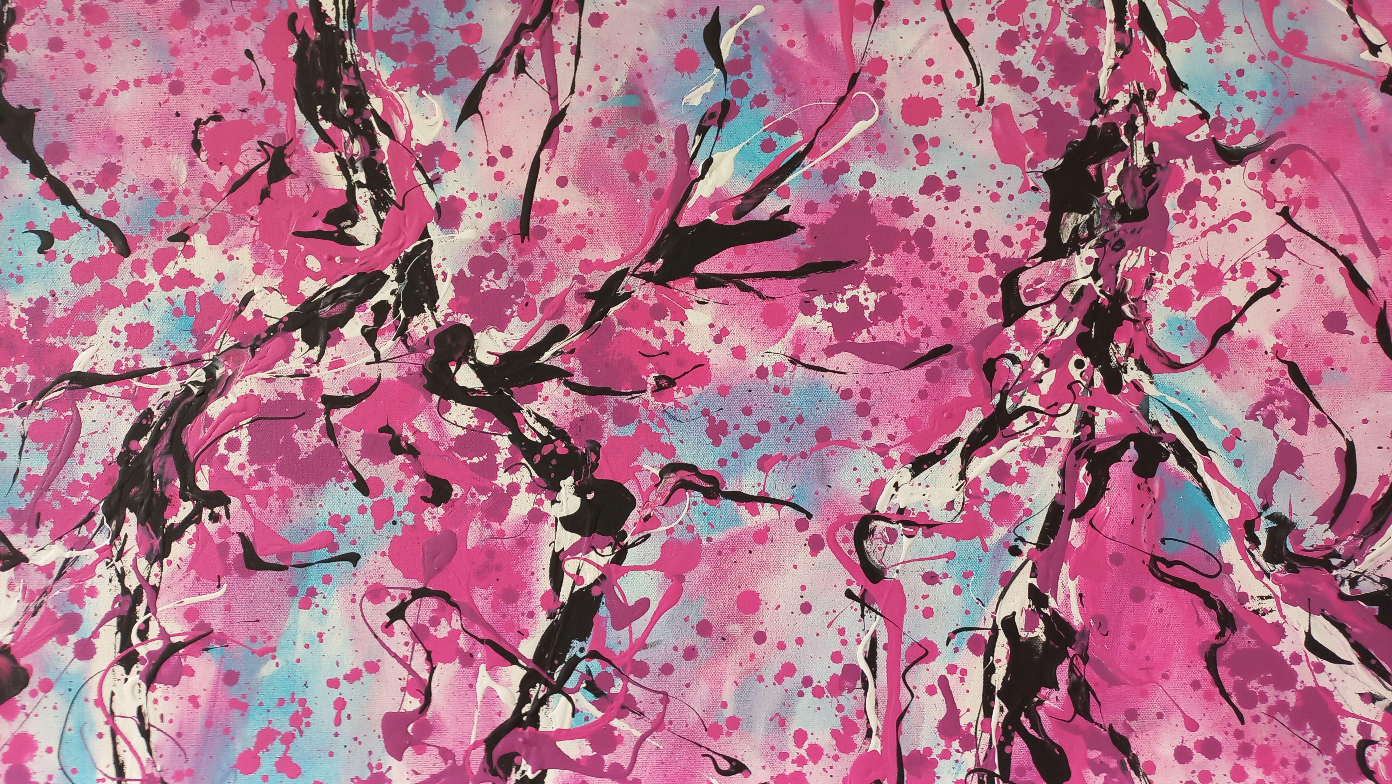 SAKURA Diptychon von M.Y., Gemälde, Acryl auf Leinwand im Angebot 1