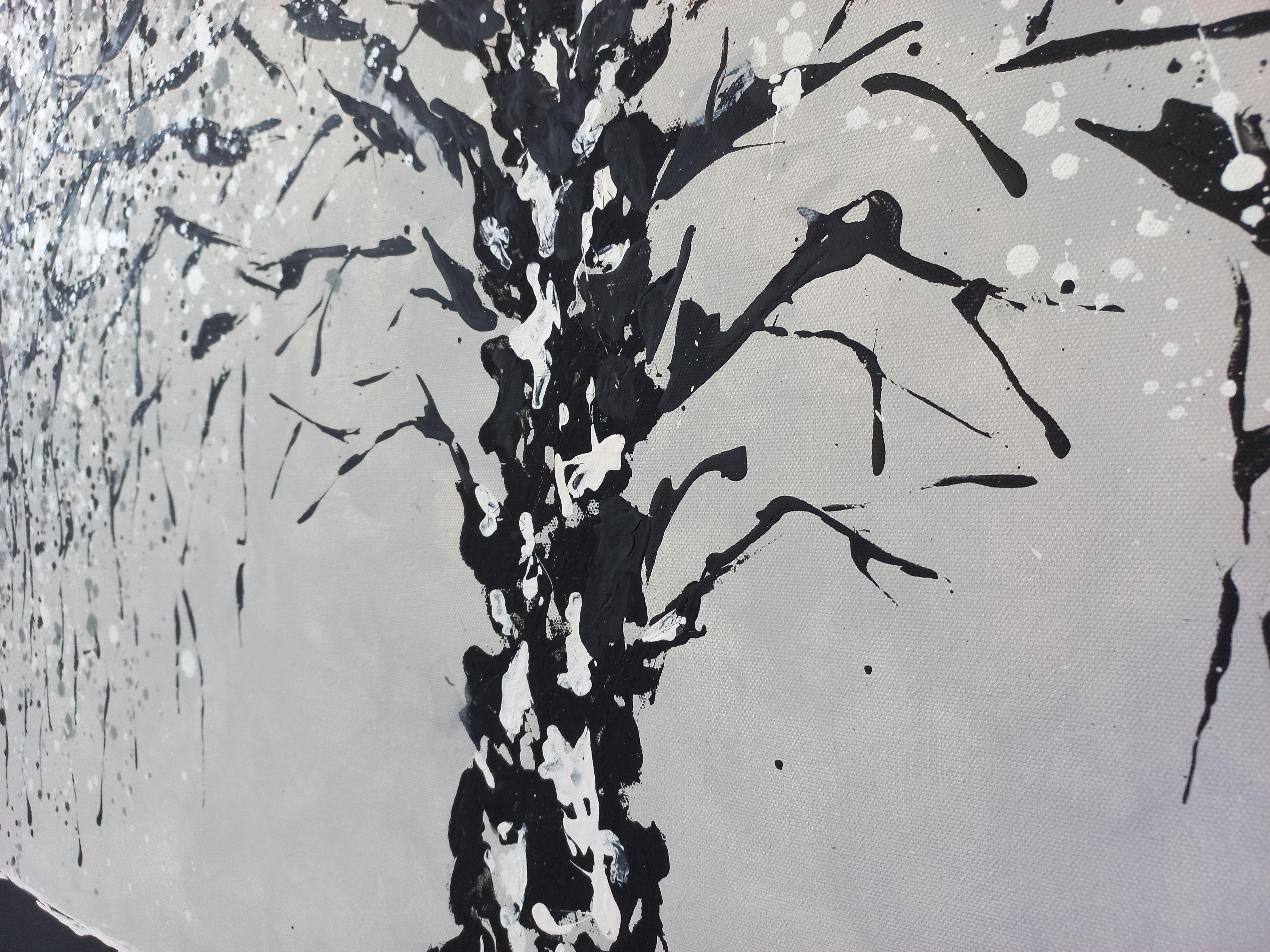 Silver Tree by M.Y., Painting, Acrylic on Canvas For Sale 3